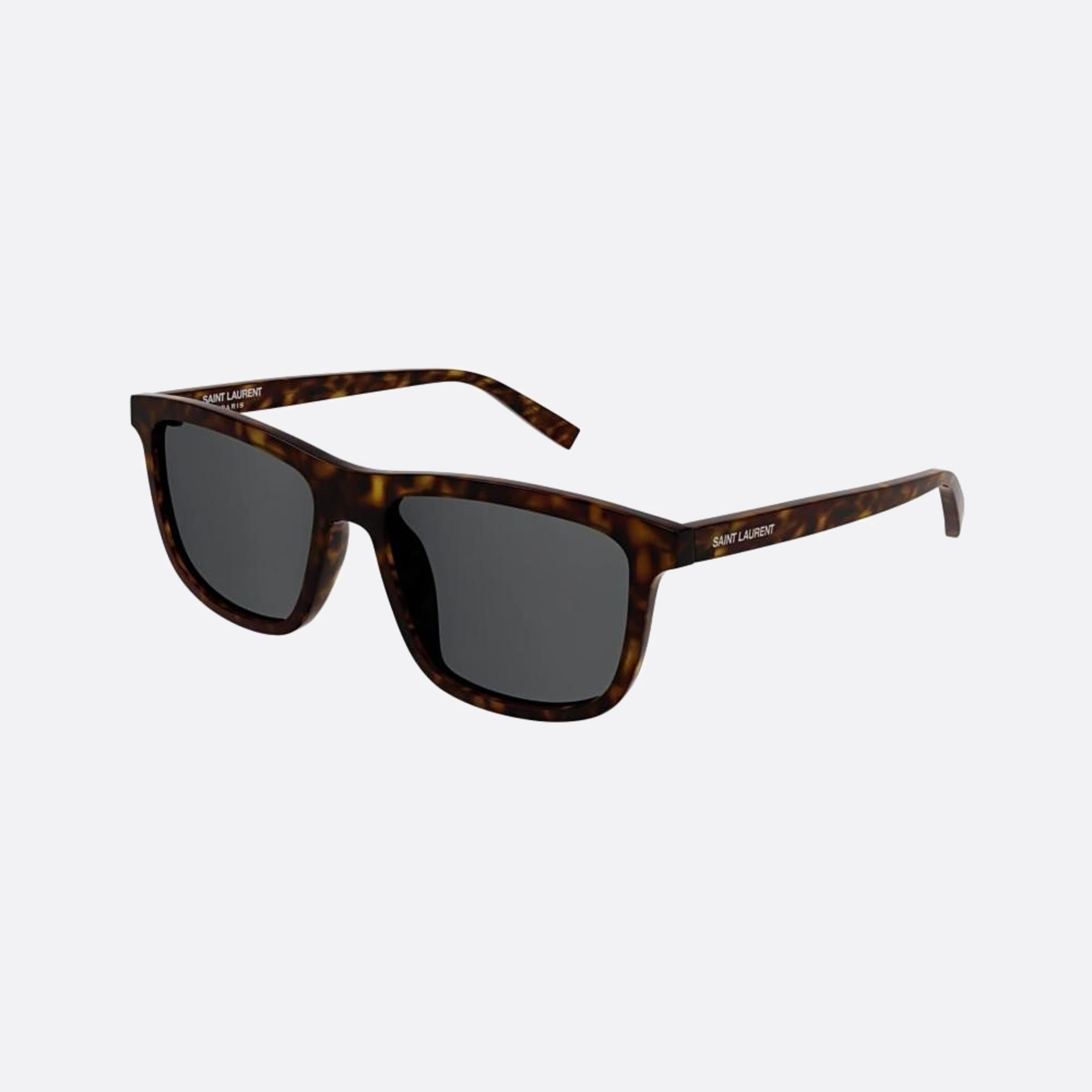 Saint 56mm Laurent Havana Geometric Man Sunglasses - Side View