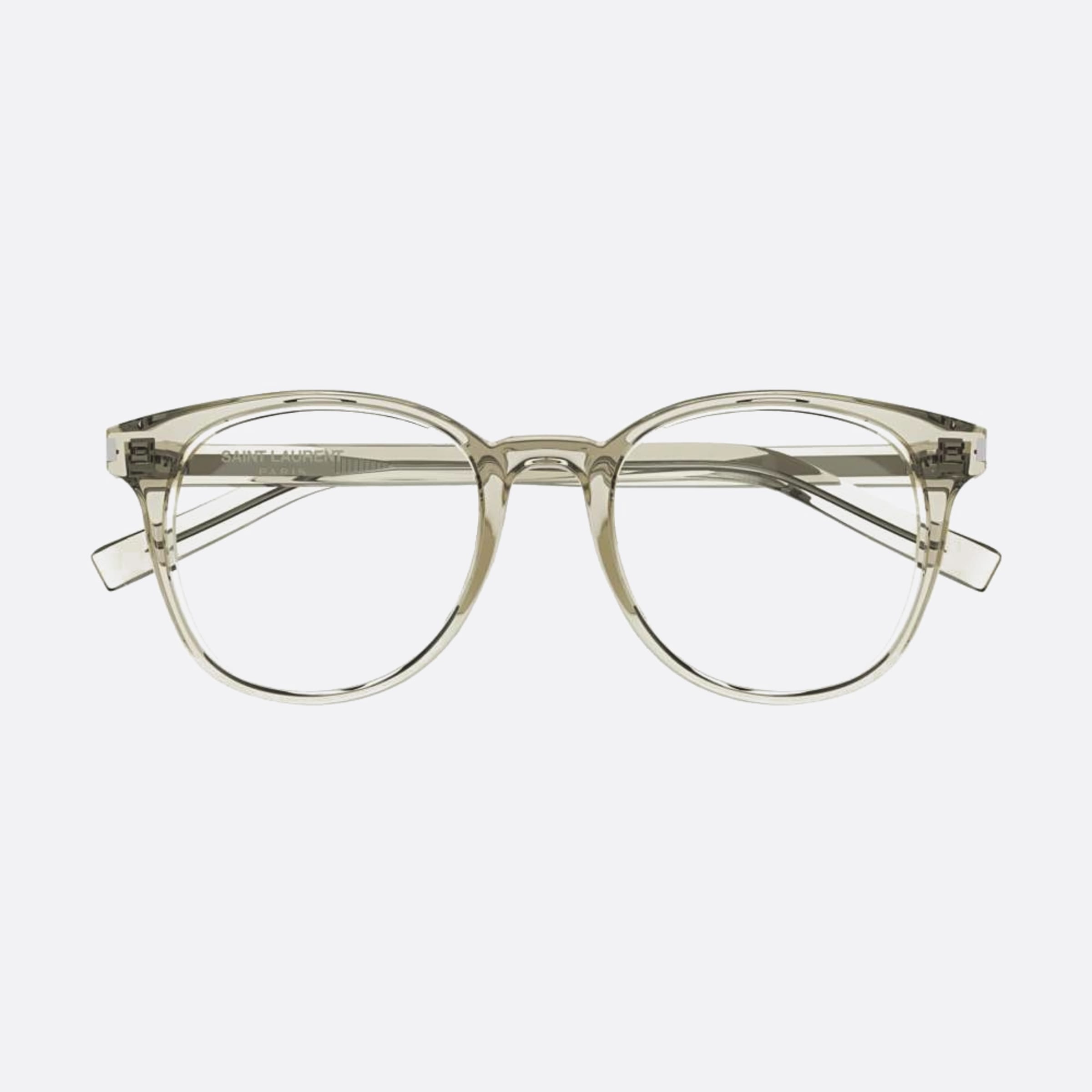 Saint 50mm Laurent Grey Geometric Unisex Eyeglasses - Main View