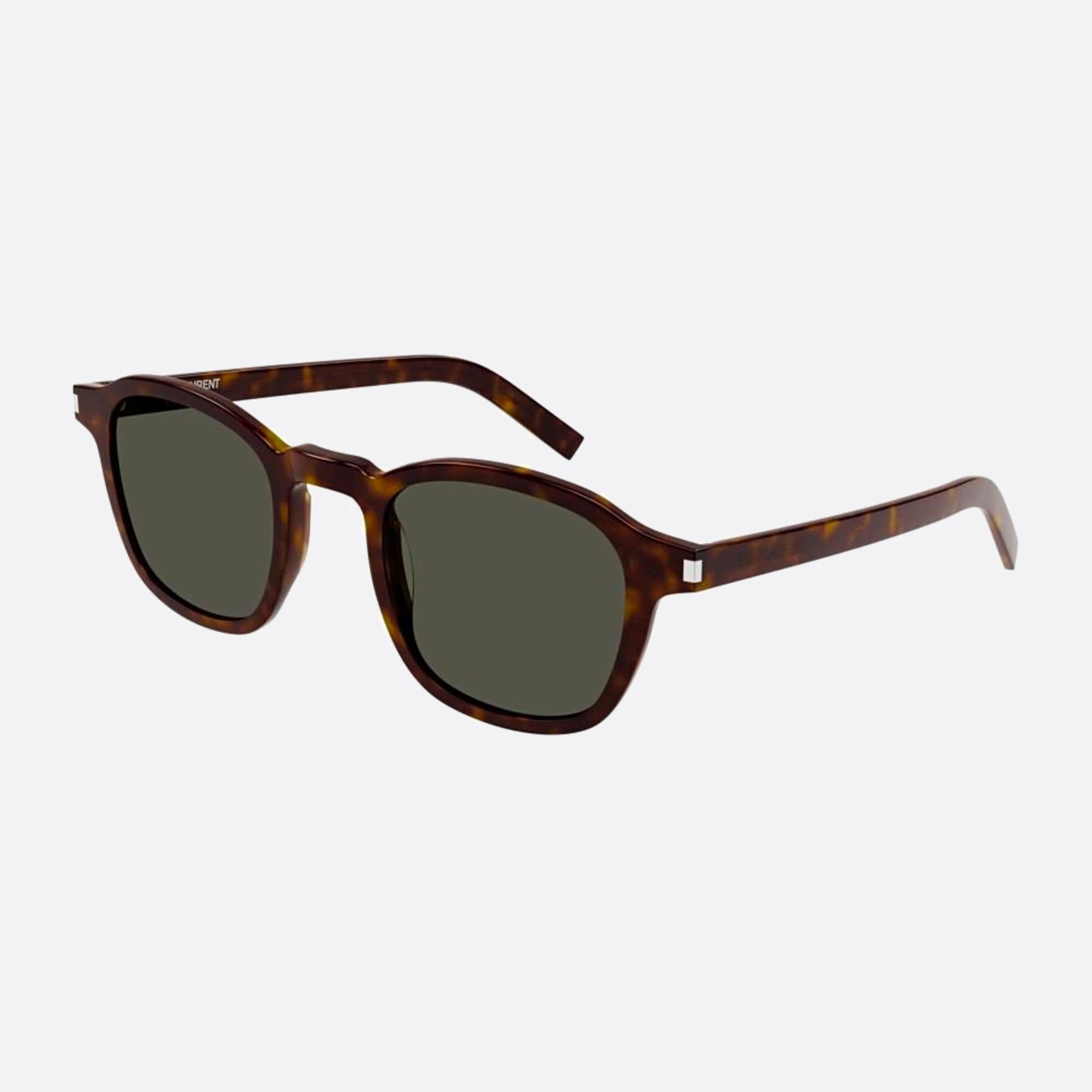 Saint 47mm Laurent Slim Havana Geometric Man Sunglasses - Side View