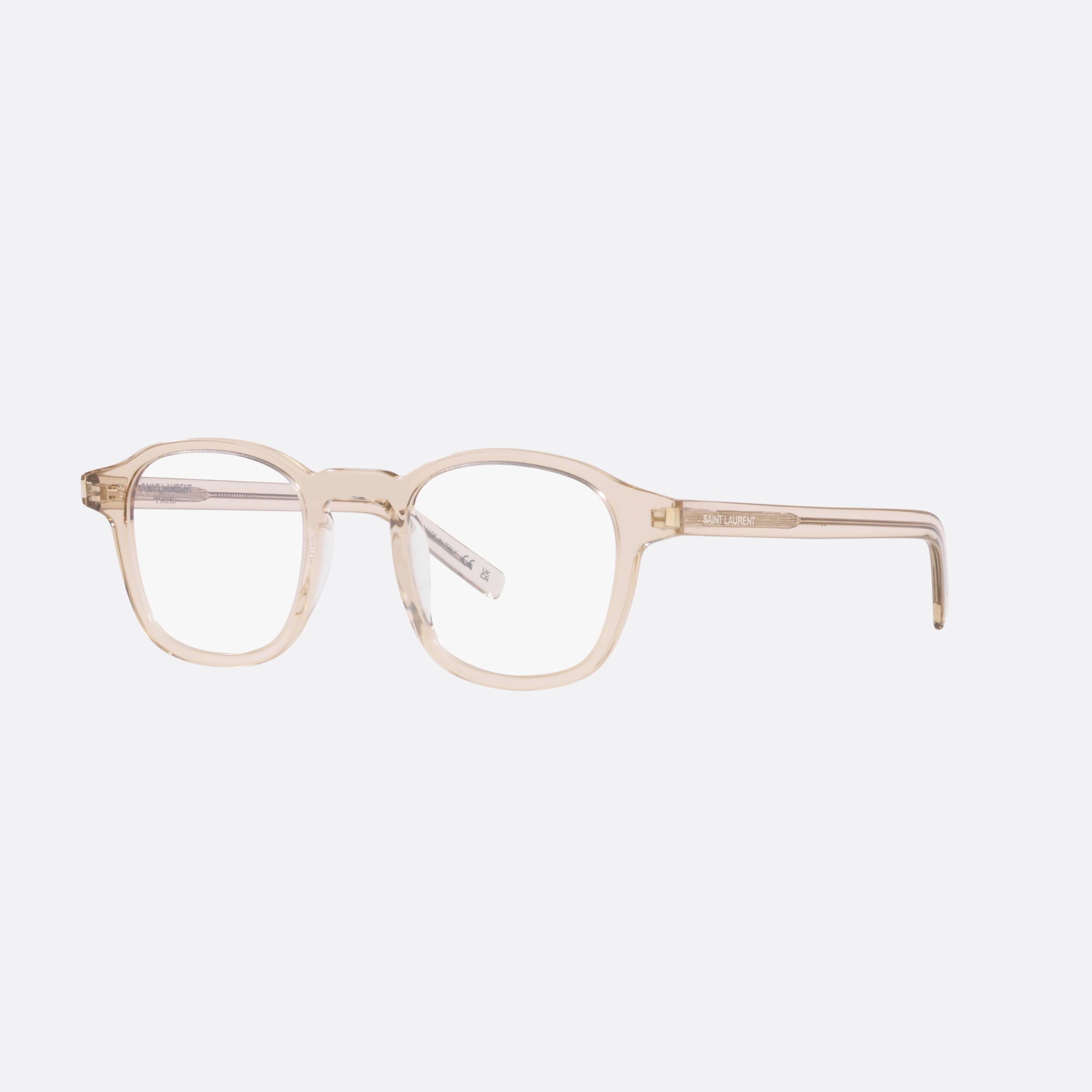 Saint 47mm Laurent Slim Opt Brown Round Men Eyeglasses - Main View