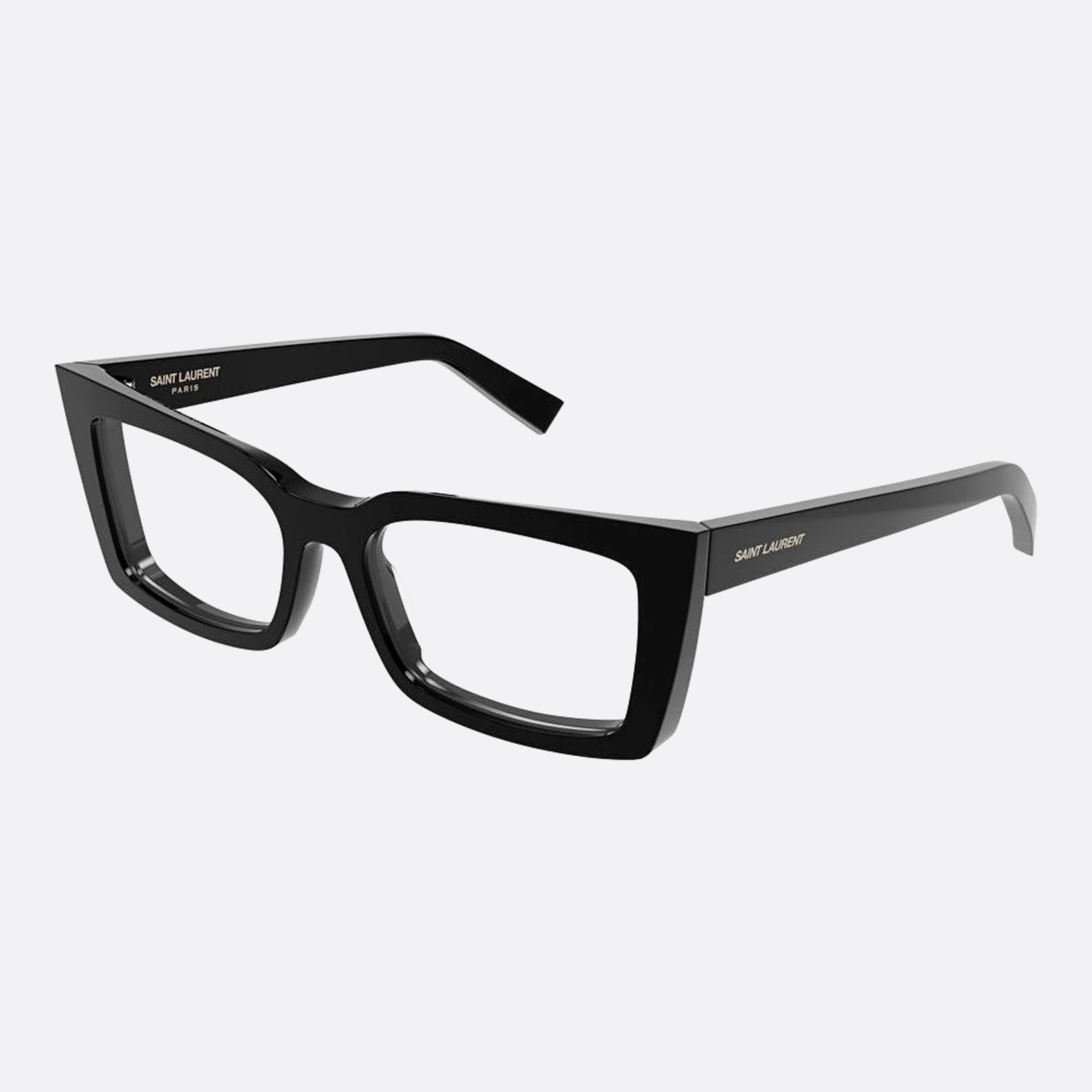 Saint 54mm Laurent Black Geometric Woman Eyeglasses - Side View