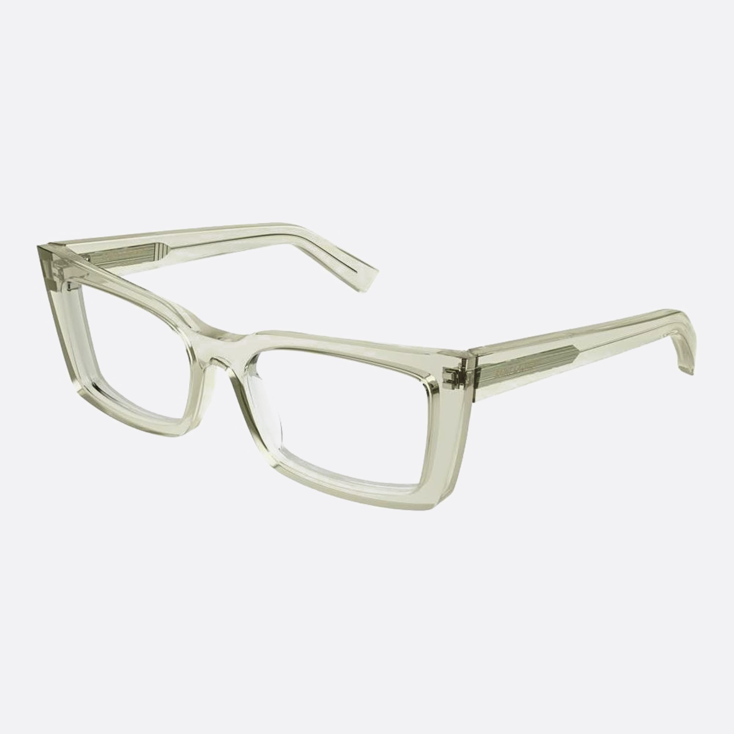 Saint 54mm Laurent Green Geometric Women Eyeglasses - Side View