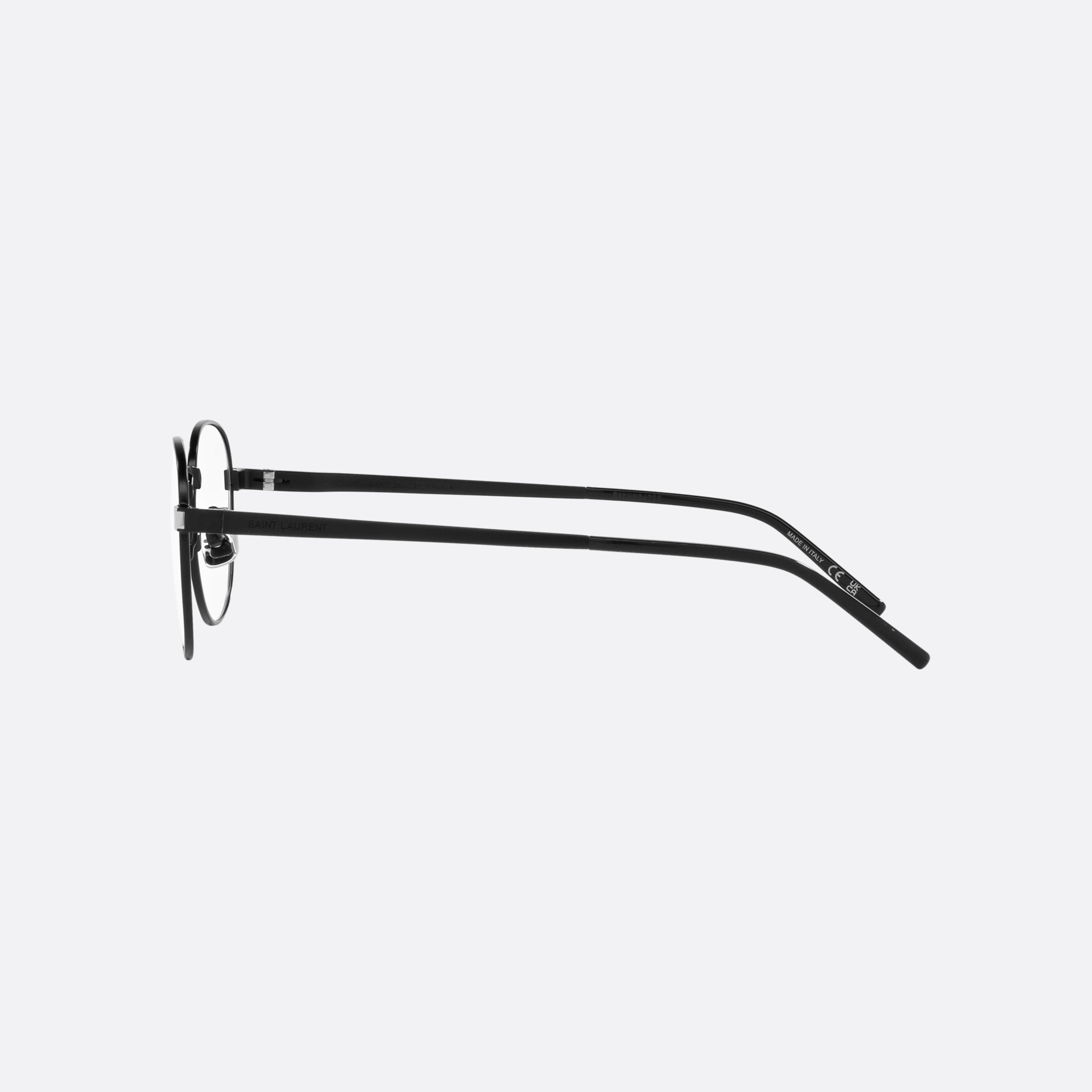 Saint 48mm Laurent Opt Gold Round Unisex Eyeglasses - Detail View