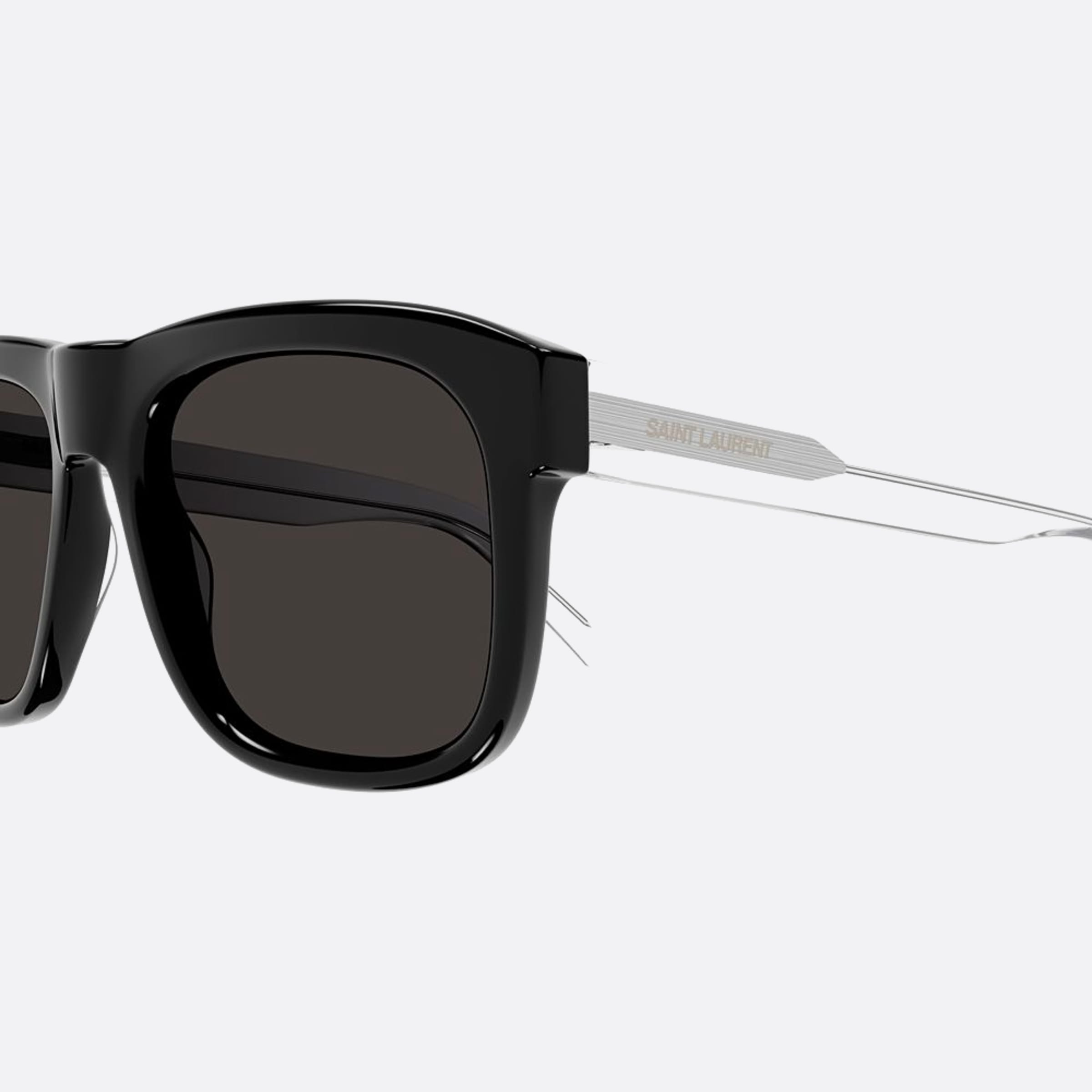 Saint 57mm Laurent Black Geometric Man Sunglasses - Detail View