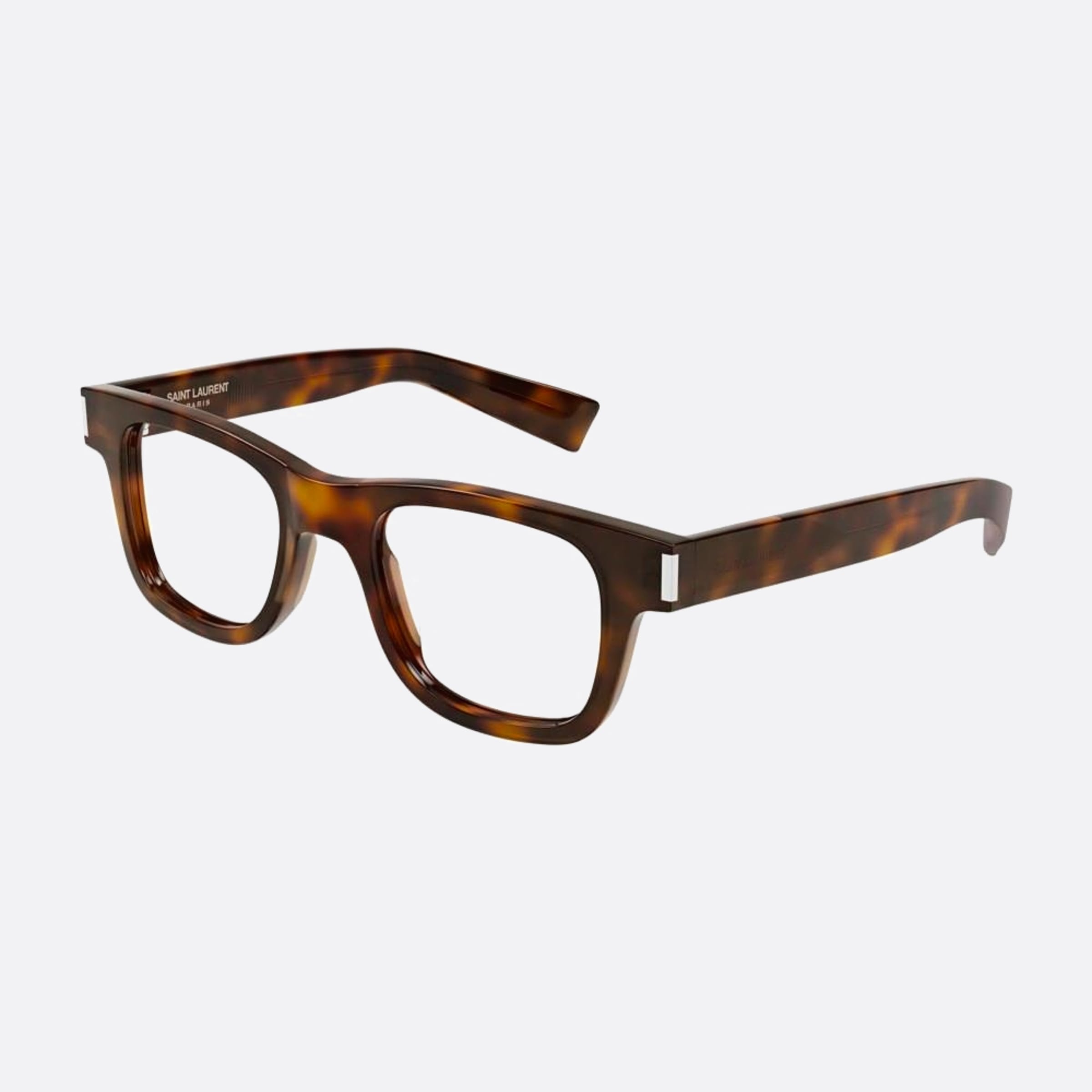 Saint 47mm Laurent Opt Havana Geometric Unisex Eyeglasses - Side View