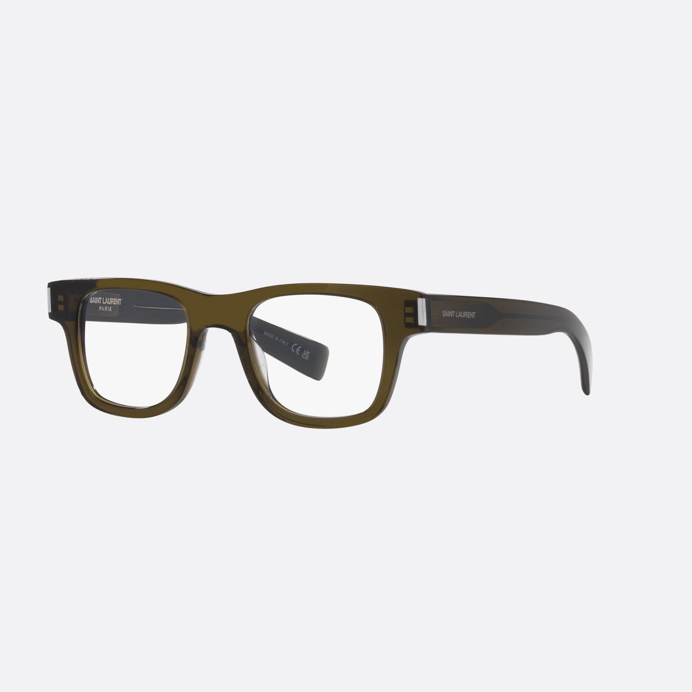 Saint 47mm Laurent Opt Green Rectangular Unisex Eyeglasses - Main View