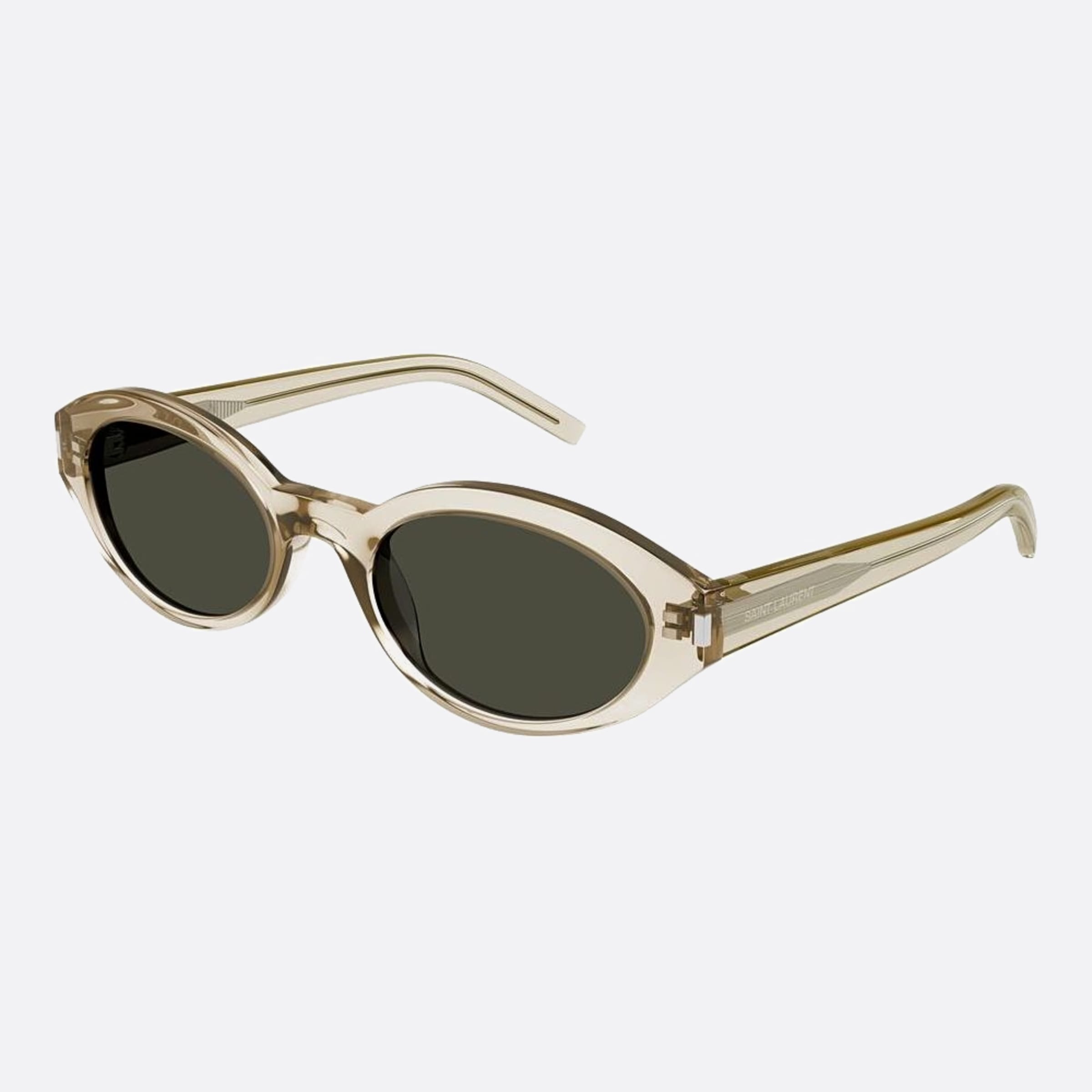 Saint 51mm Laurent Frt Brown Oval Woman Sunglasses - Side View