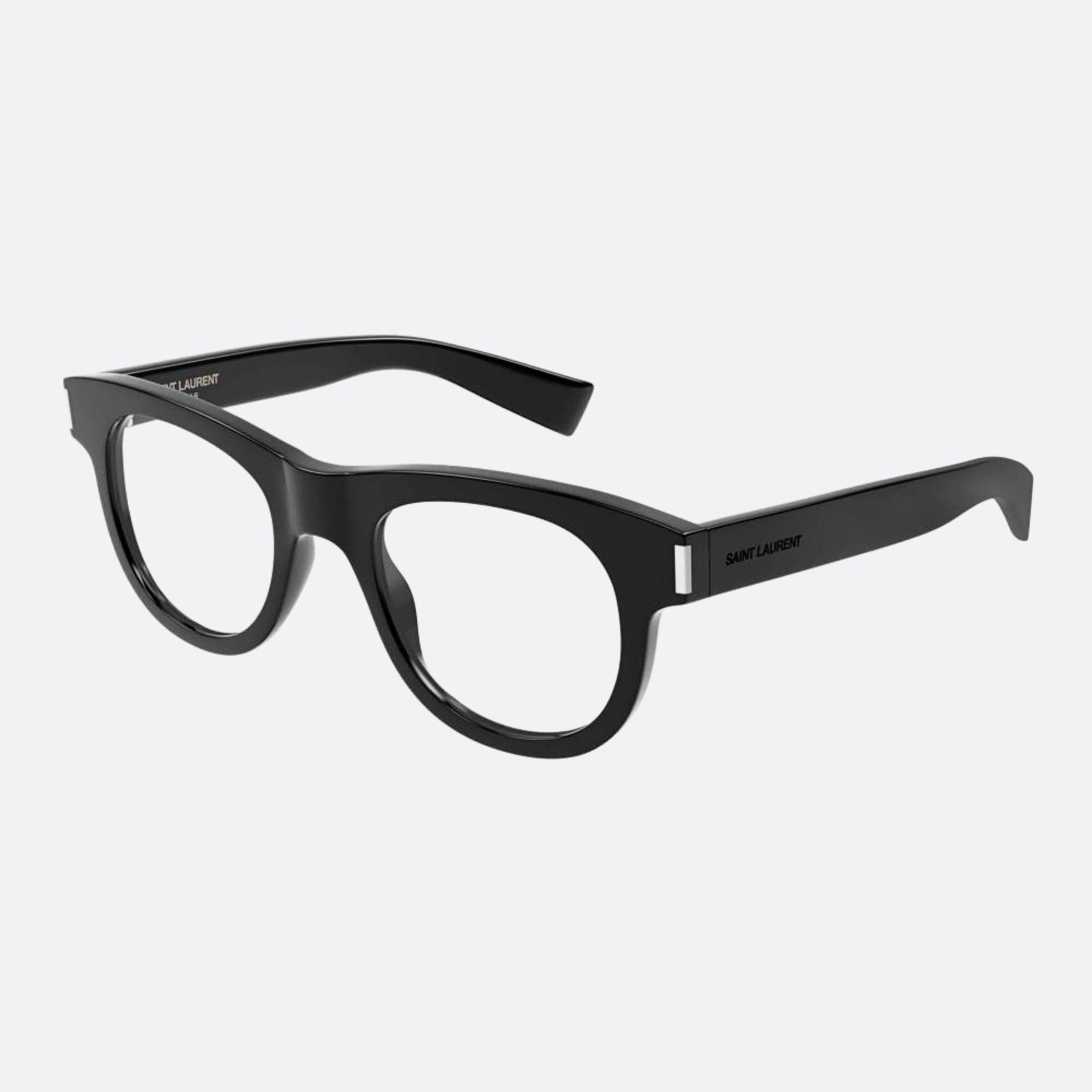 Saint 51mm Laurent Opt Black Round Unisex Eyeglasses - Side View