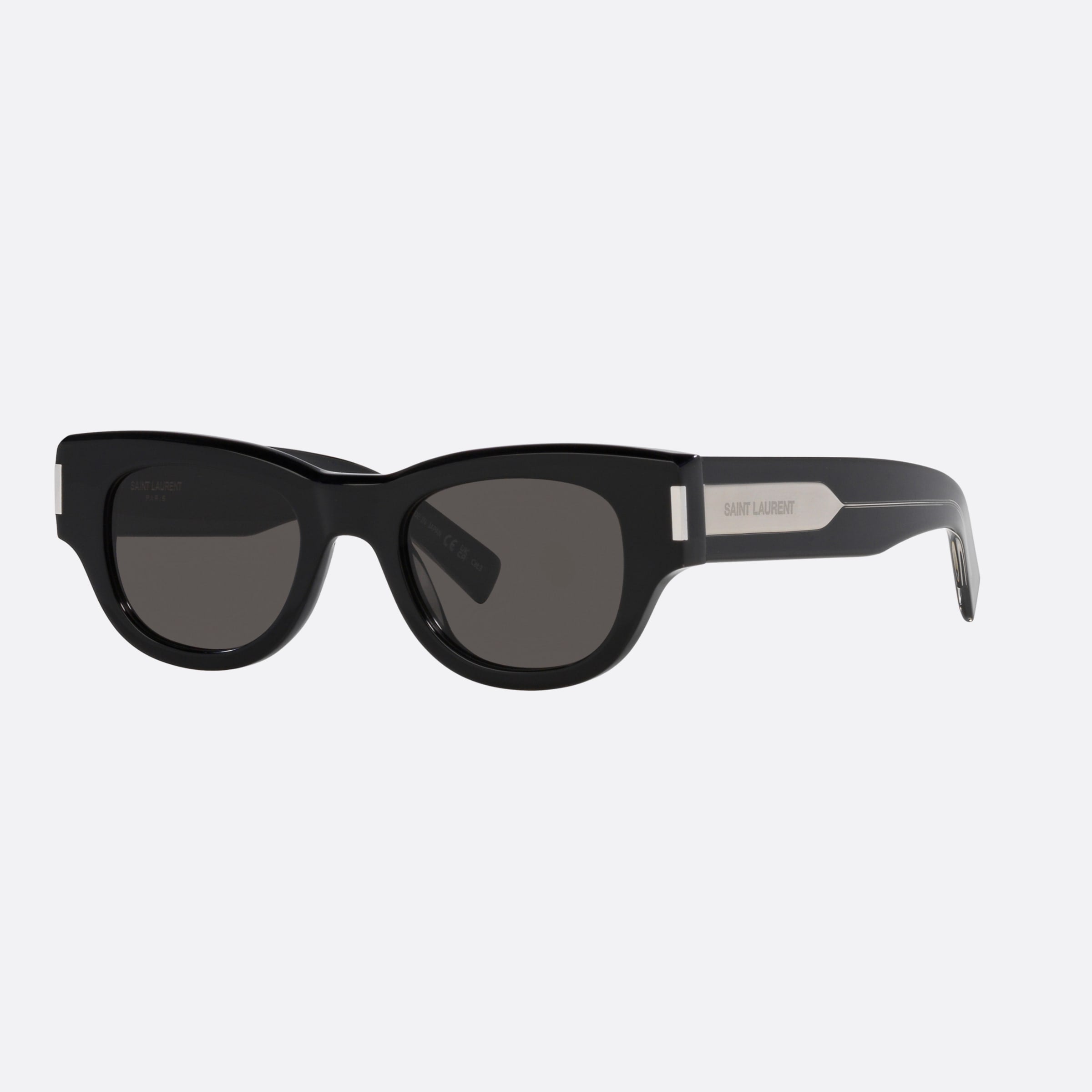 Saint 49mm Laurent Black Rectangular Woman Sunglasses - Main View