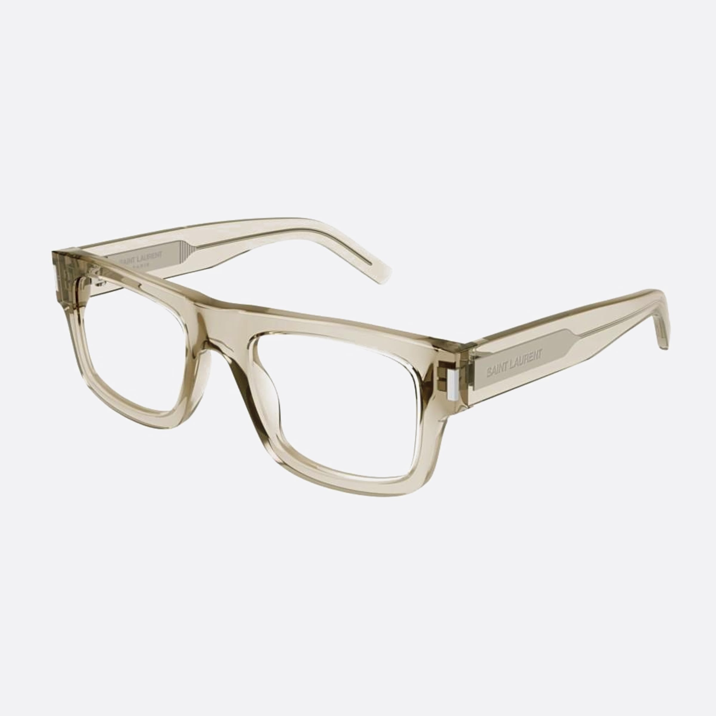 Saint 52mm Laurent Brown Squared Man Eyeglasses - Side View
