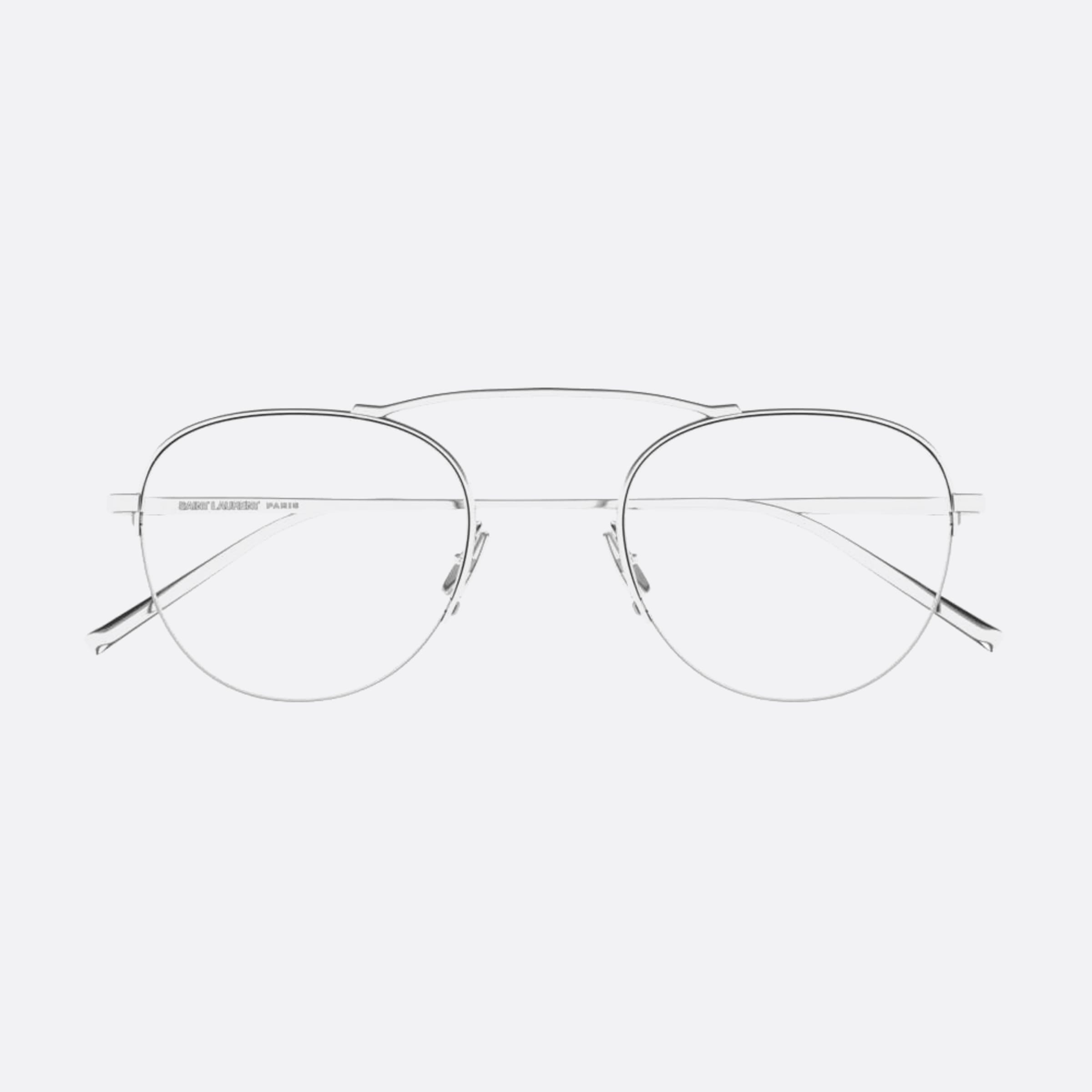 Saint 51mm Laurent Silver Round Unisex Eyeglasses - Main View