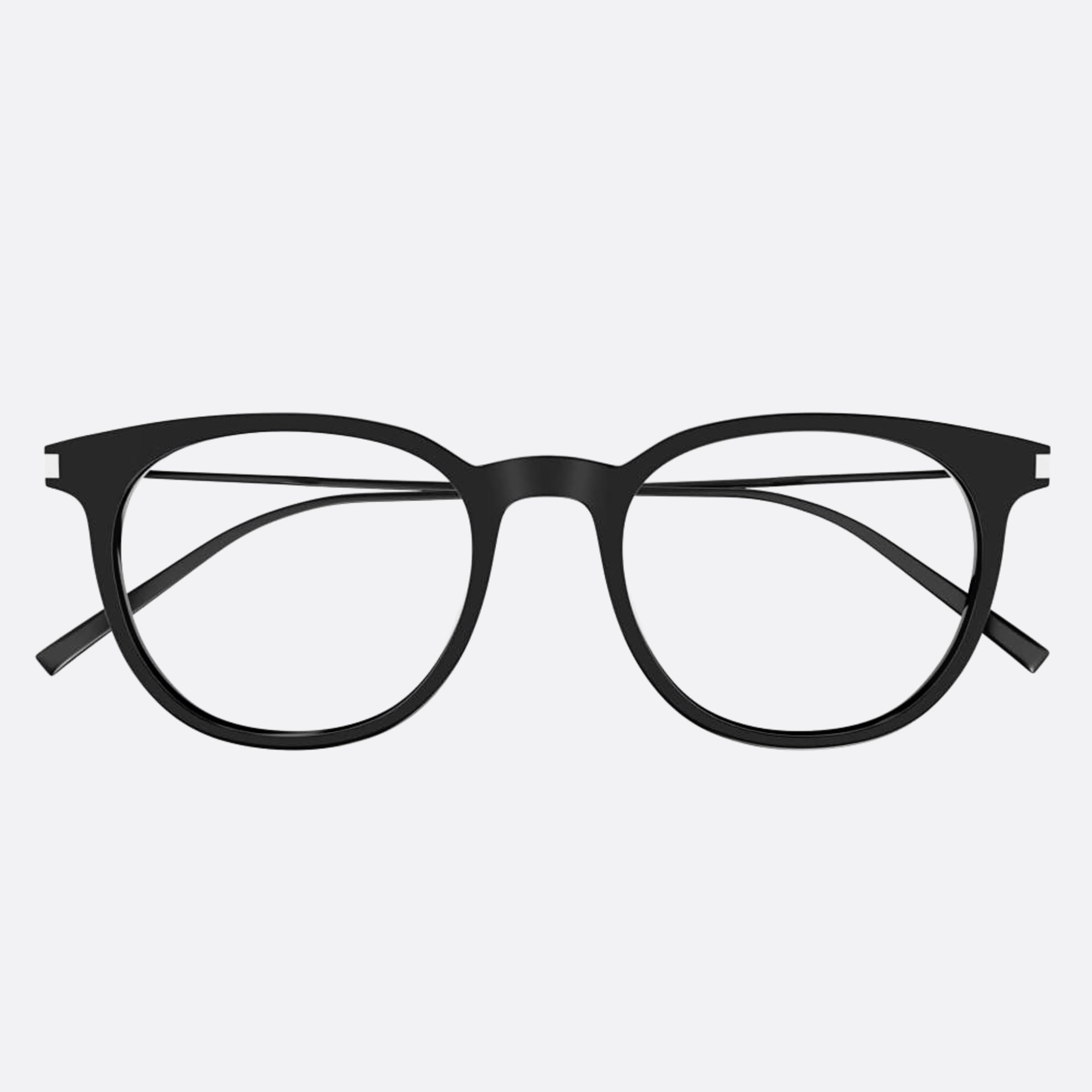Saint 49mm Laurent Black Round Man Eyeglasses - Main View