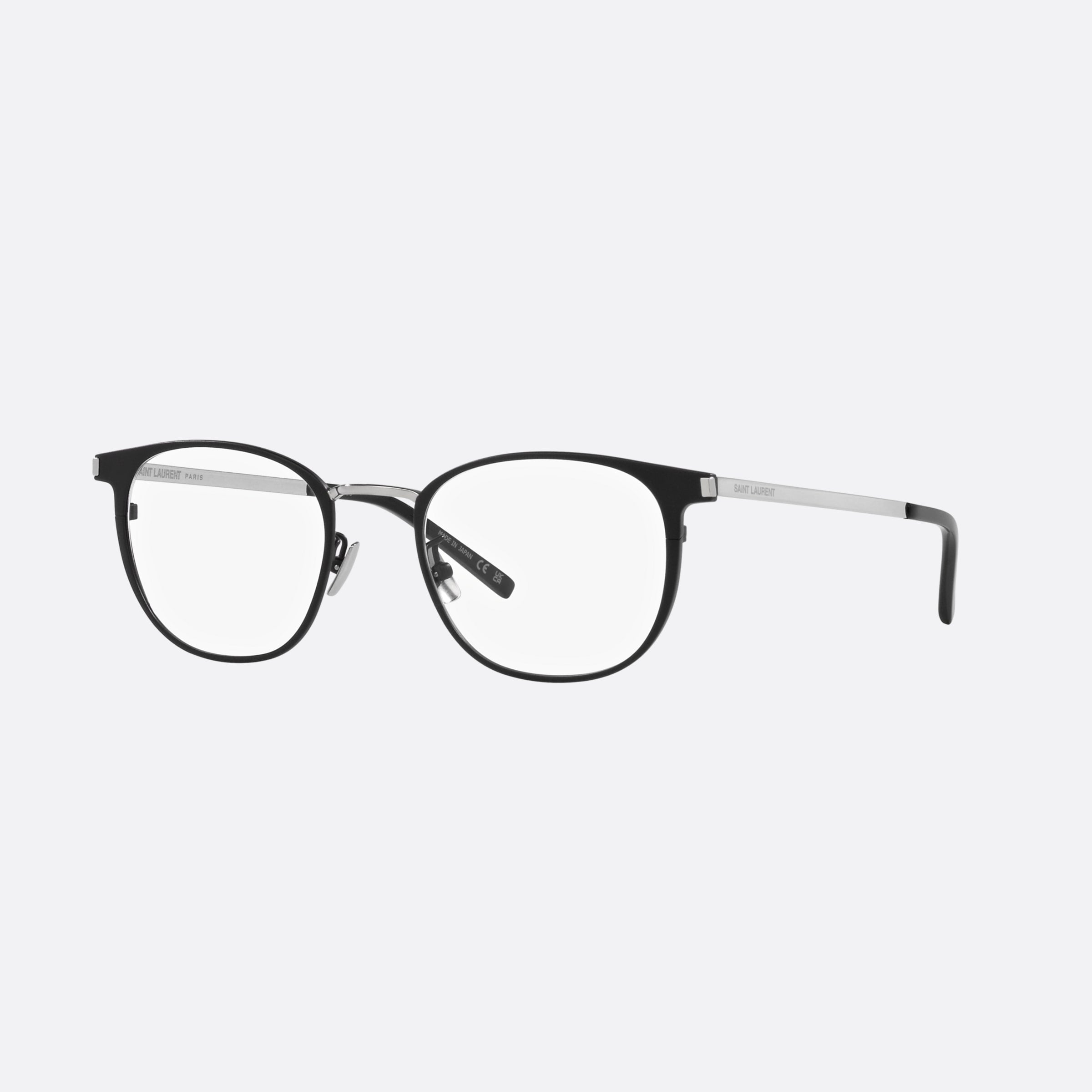 Saint 51mm Laurent Black Rectangular Unisex Eyeglasses - Main View