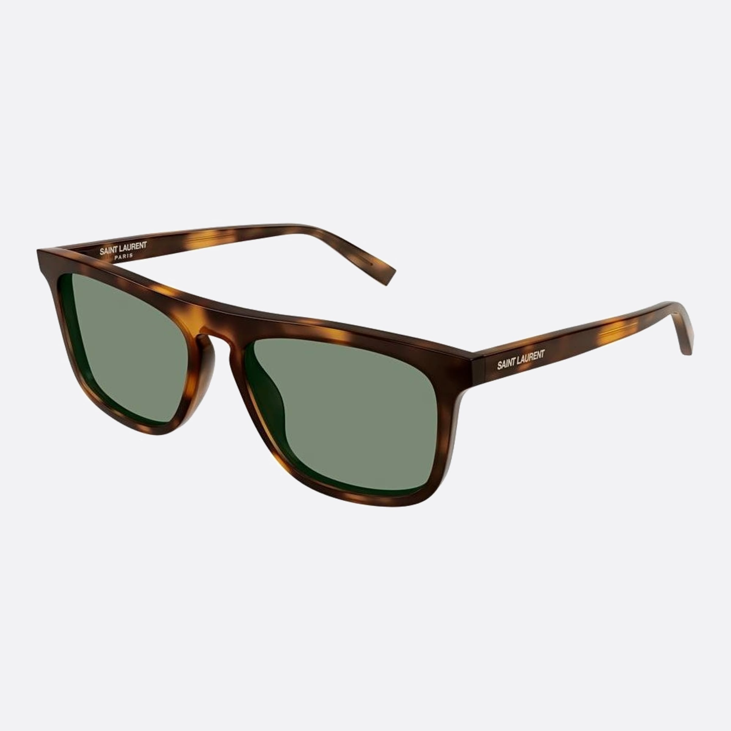 Saint 56mm Laurent Havana Squared Man Sunglasses - Side View