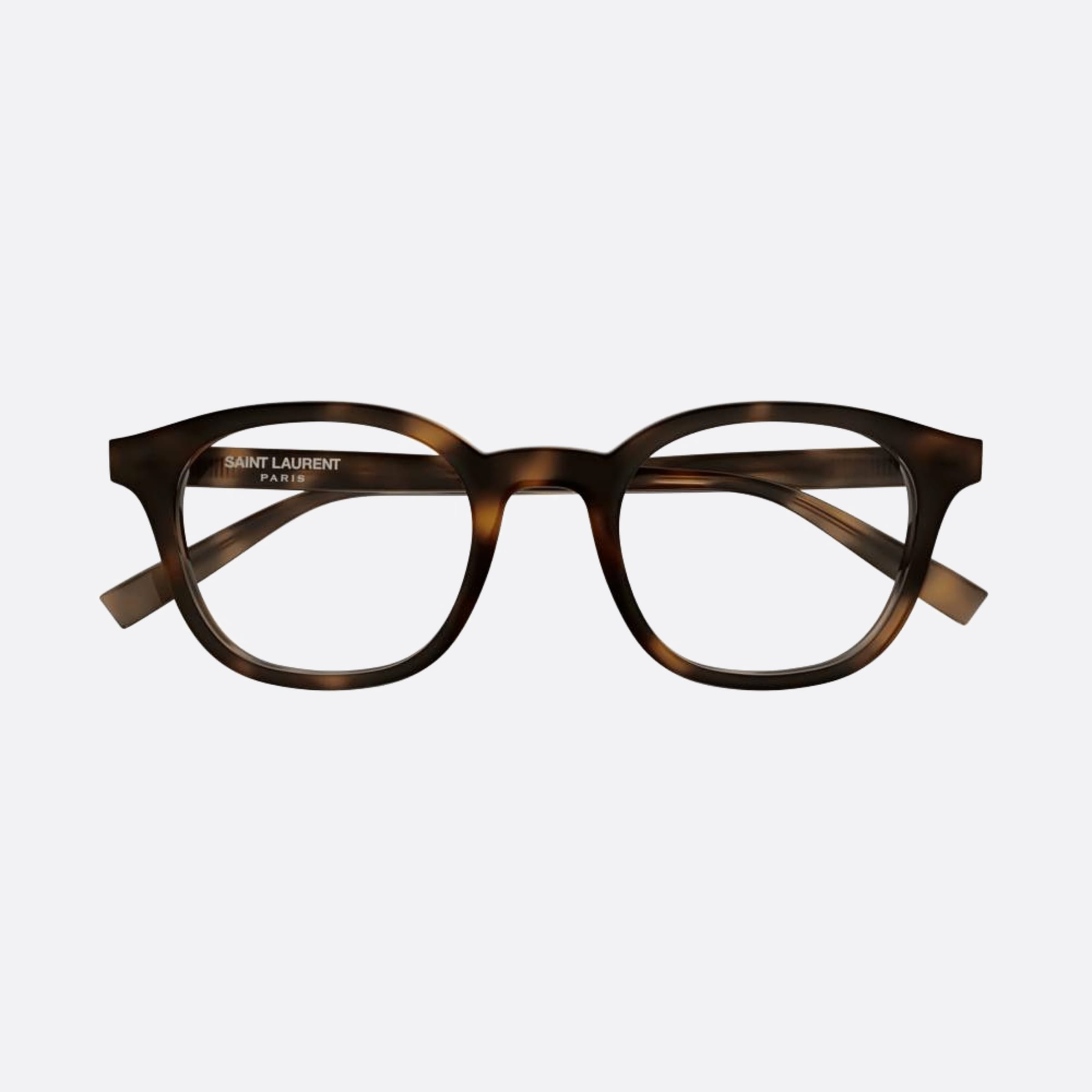 Saint 50mm Laurent Havana Squared Unisex Eyeglasses - Main View