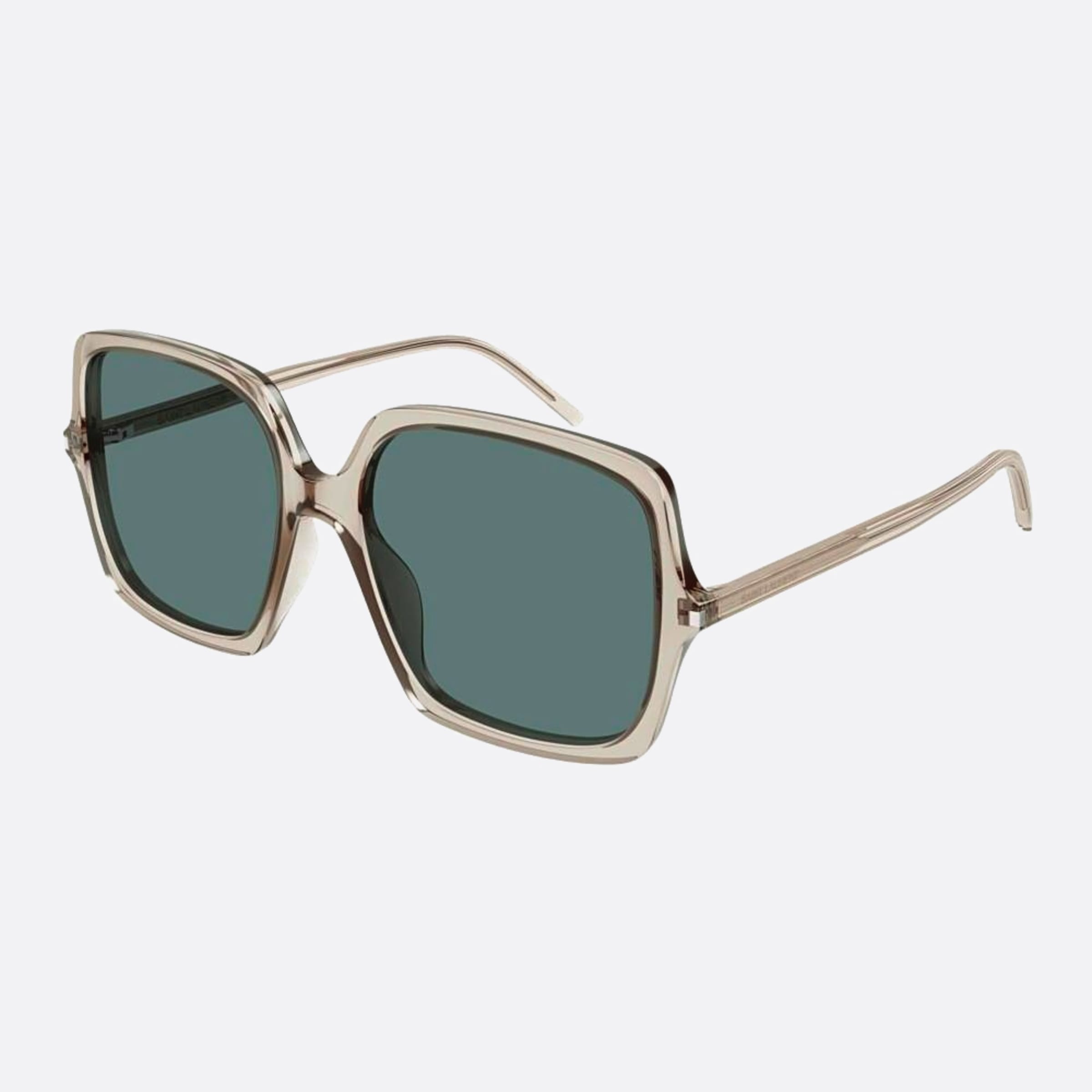 Saint 57mm Laurent Frl Brown Geometric Woman Sunglasses - Side View