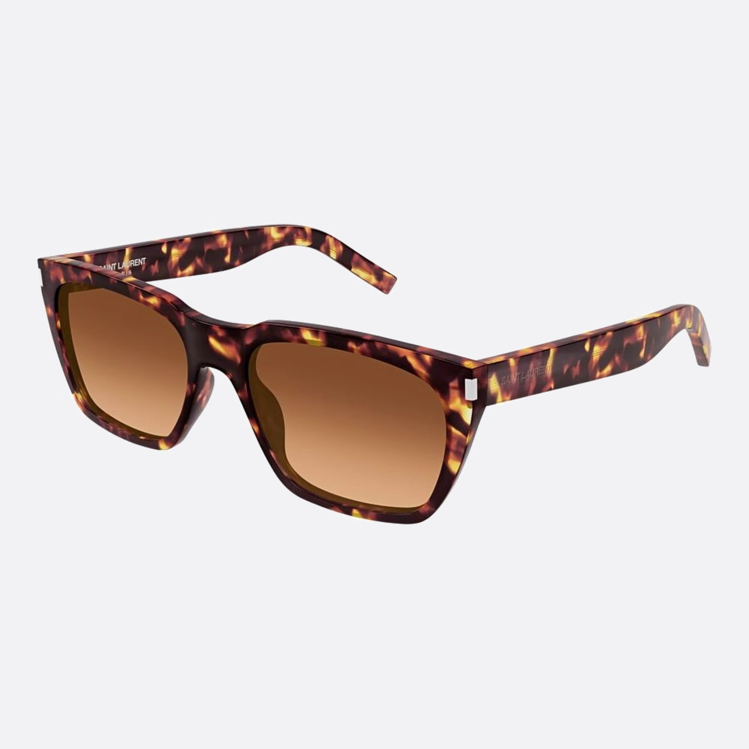 Saint 56mm Laurent Havana Squared Men Sunglasses - Side View