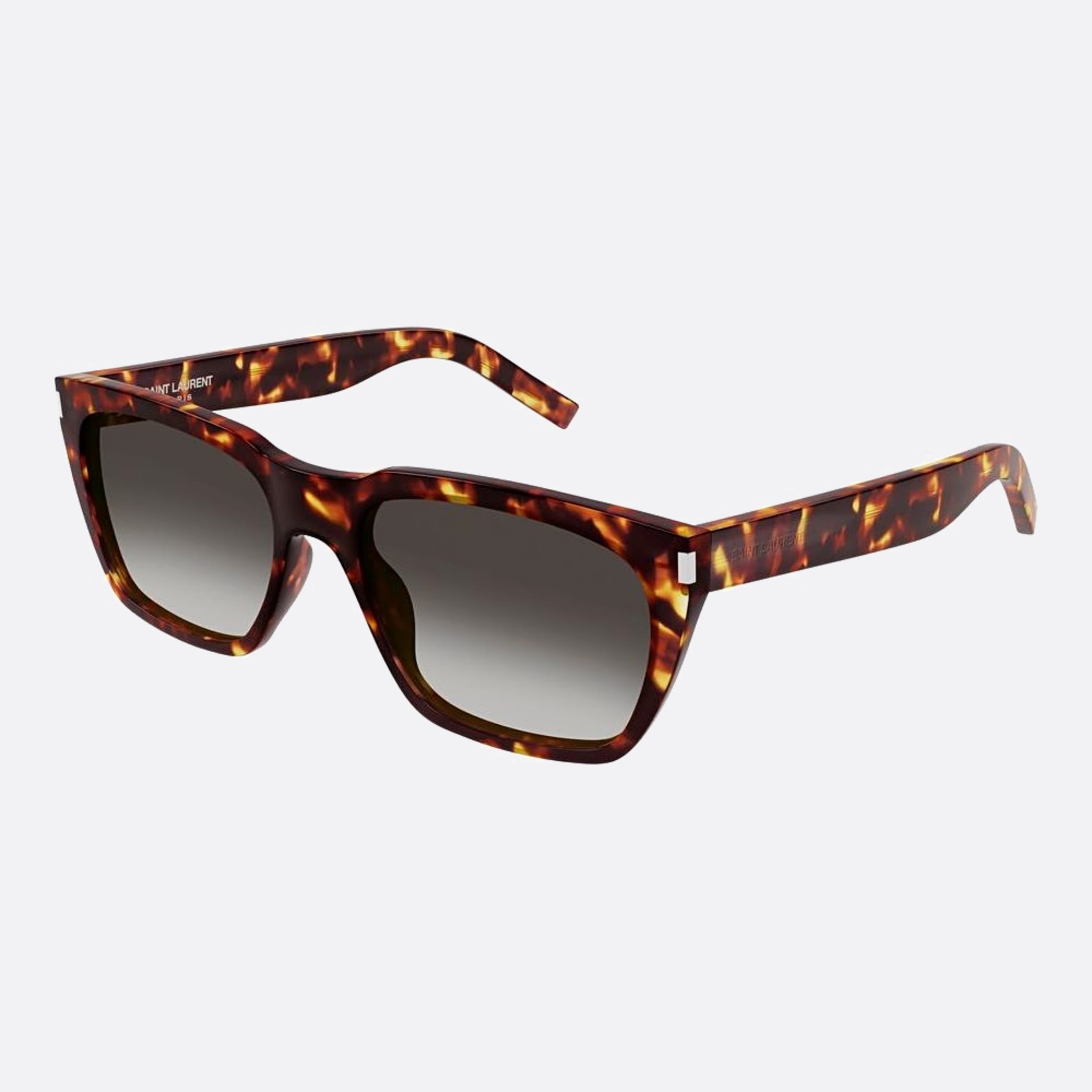 Saint 56mm Laurent Havana Squared Man Sunglasses - Side View