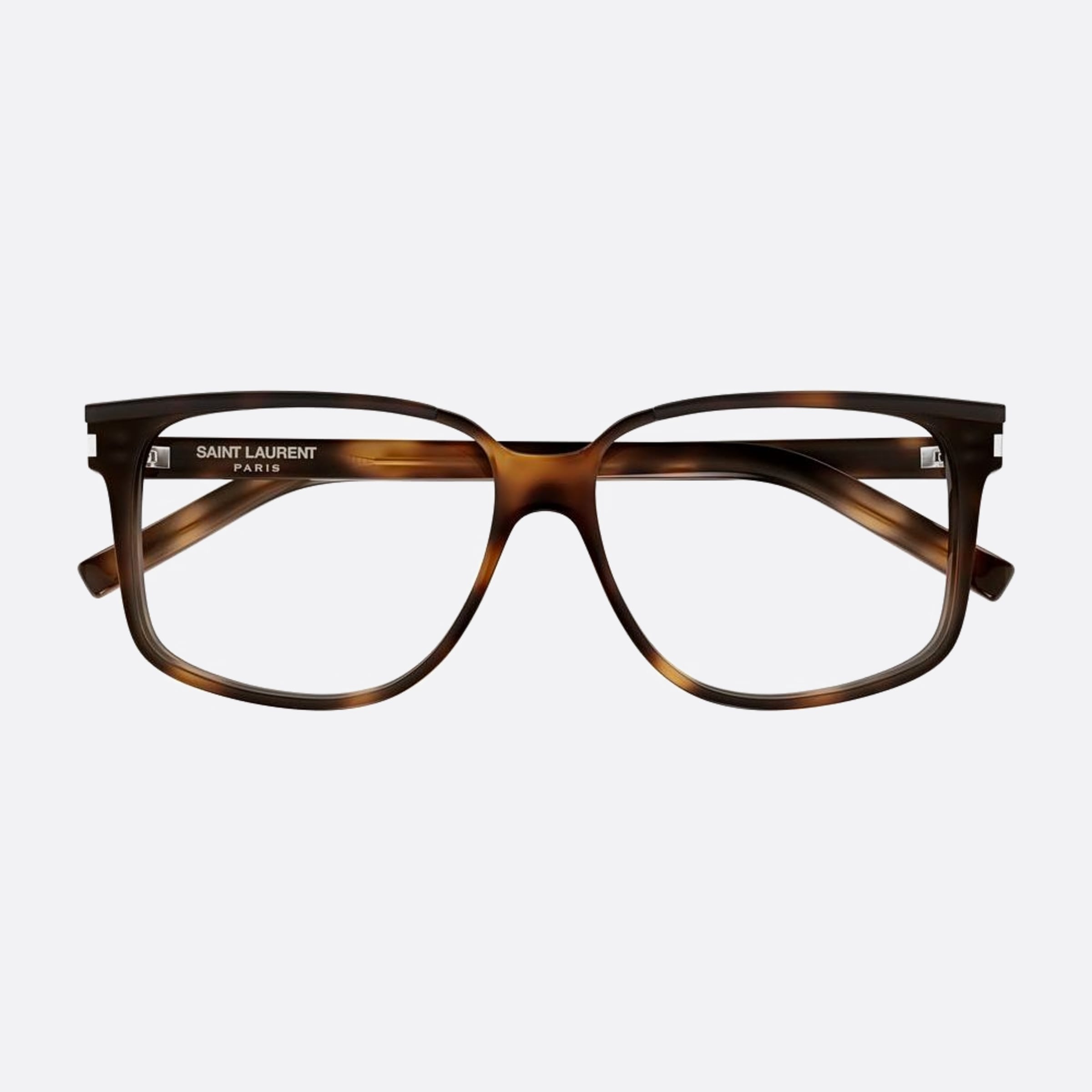 Saint 58mm Laurent Opt Havana Geometric Men Eyeglasses - Main View