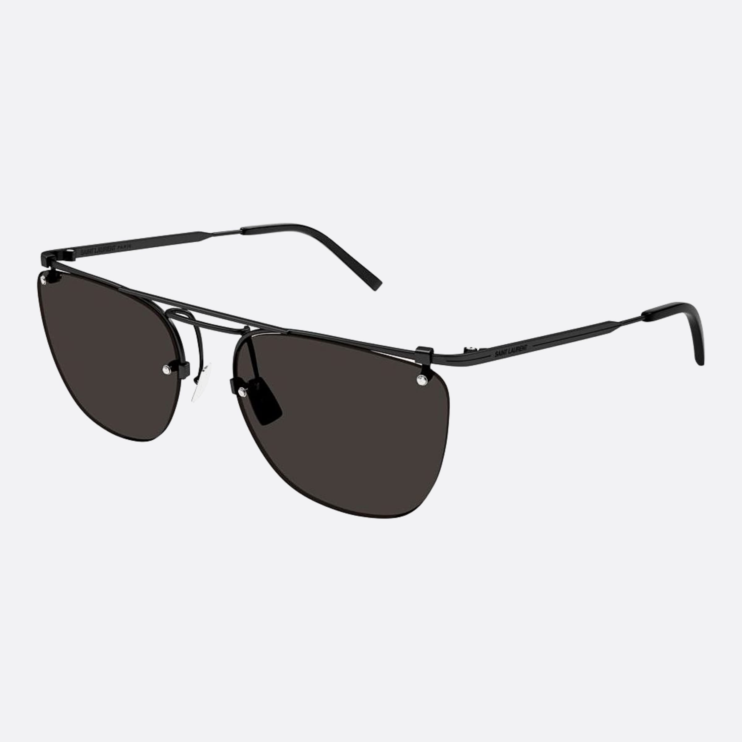 Saint 58mm Laurent Black Pilot Men Sunglasses - Side View