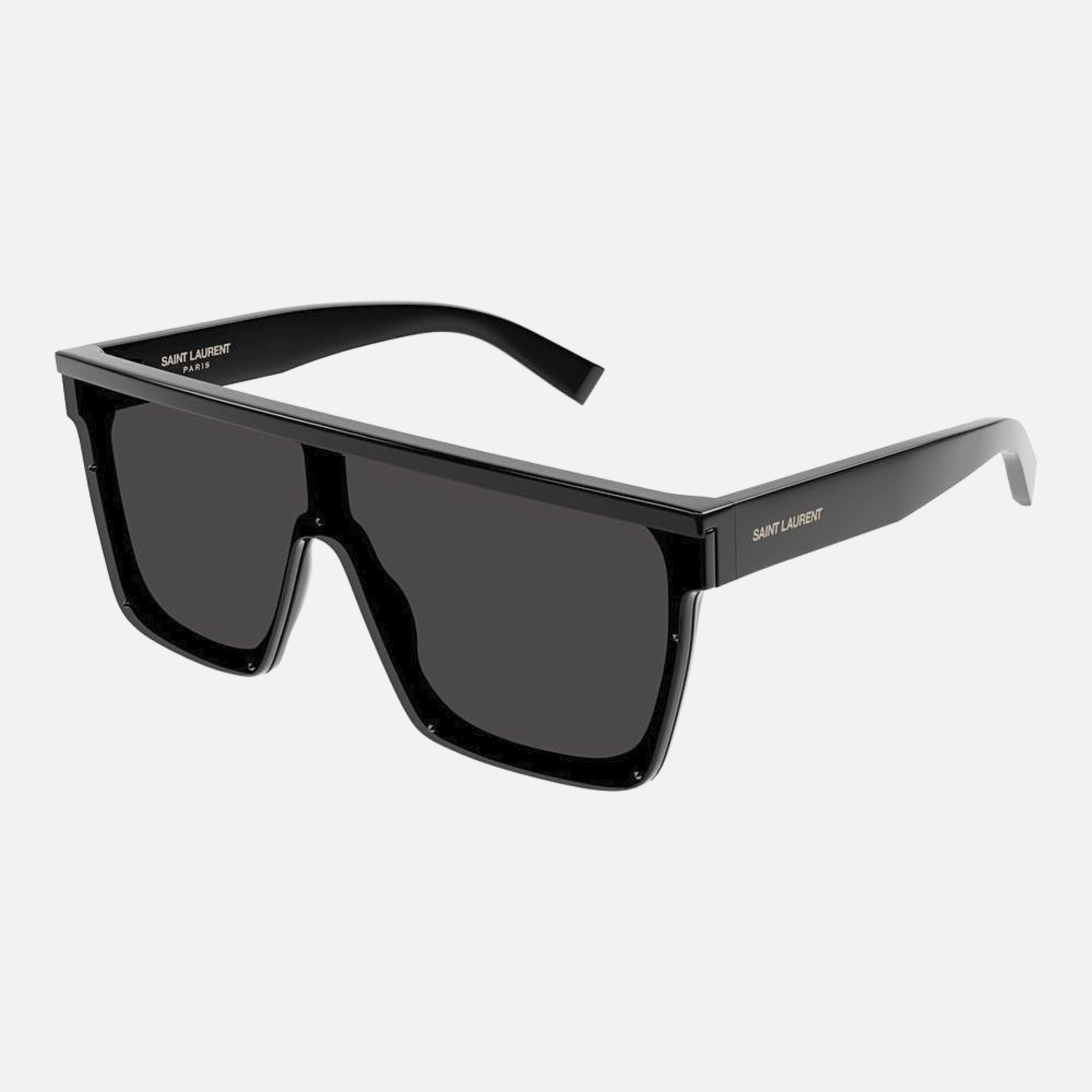 Saint 99mm Laurent Fashion Show Black Shield Woman Sunglasses - Side View
