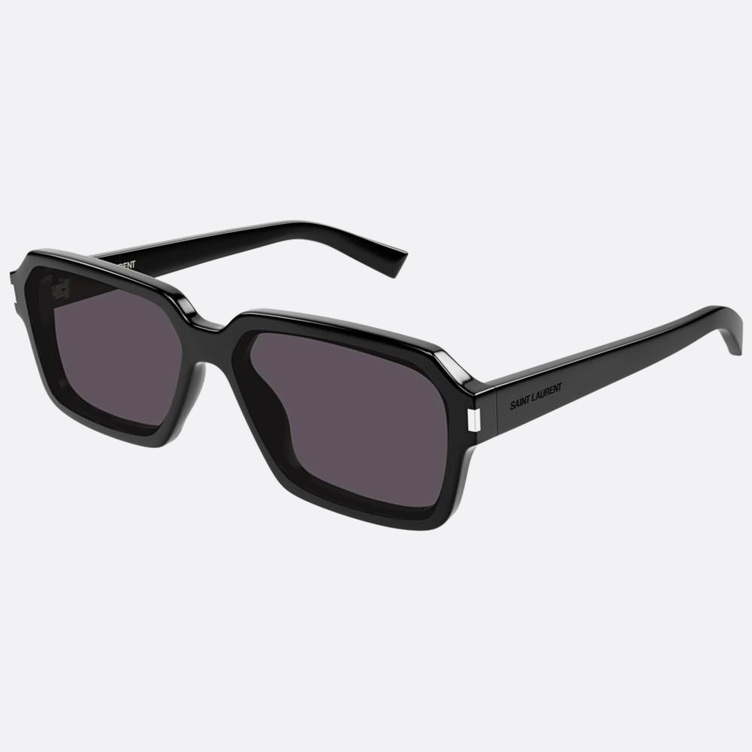 Saint 59mm Laurent Black Squared Men Sunglasses - Side View