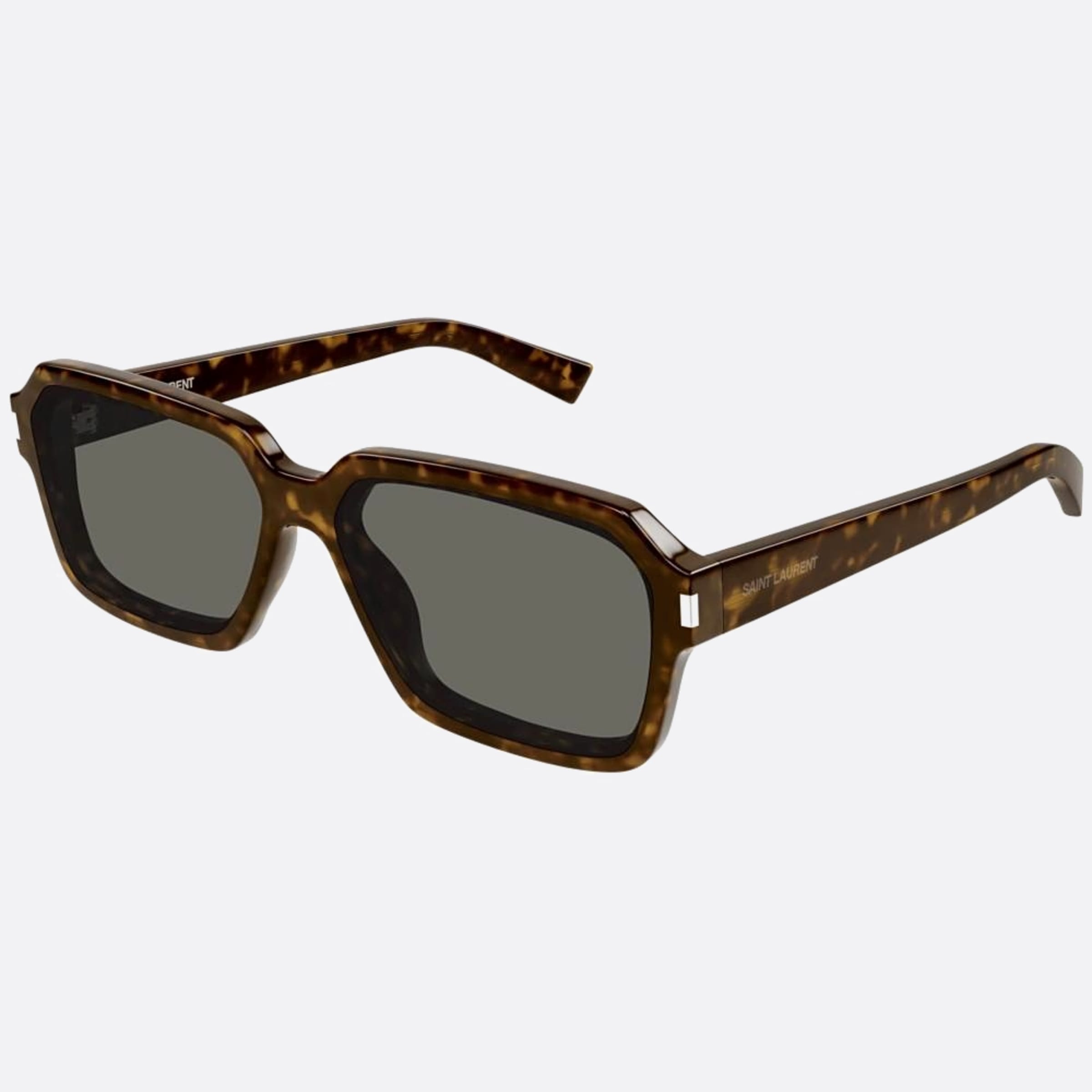 Saint 59mm Laurent Havana Squared Men Sunglasses - Side View