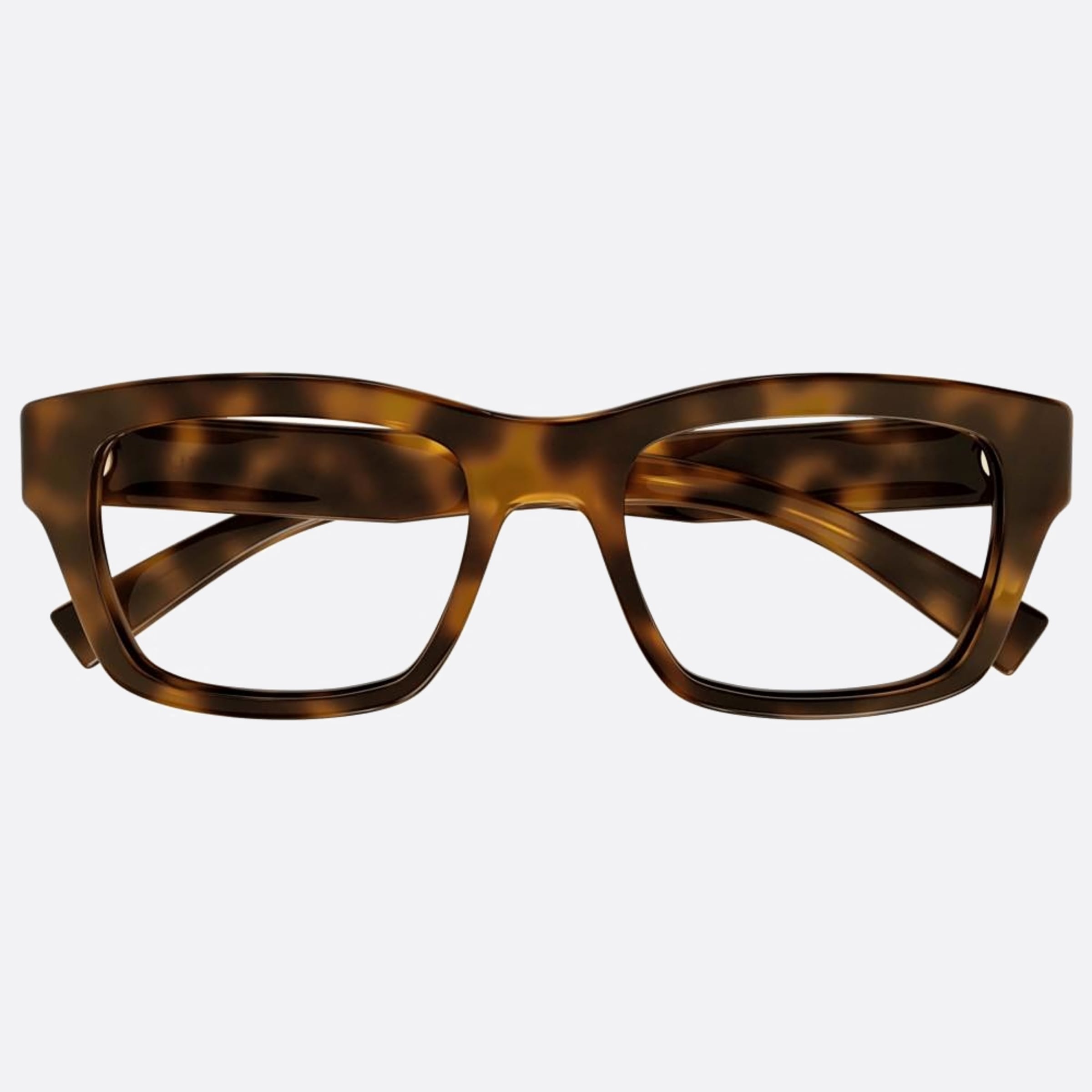 Saint 53mm Laurent Havana Squared Unisex Eyeglasses - Main View