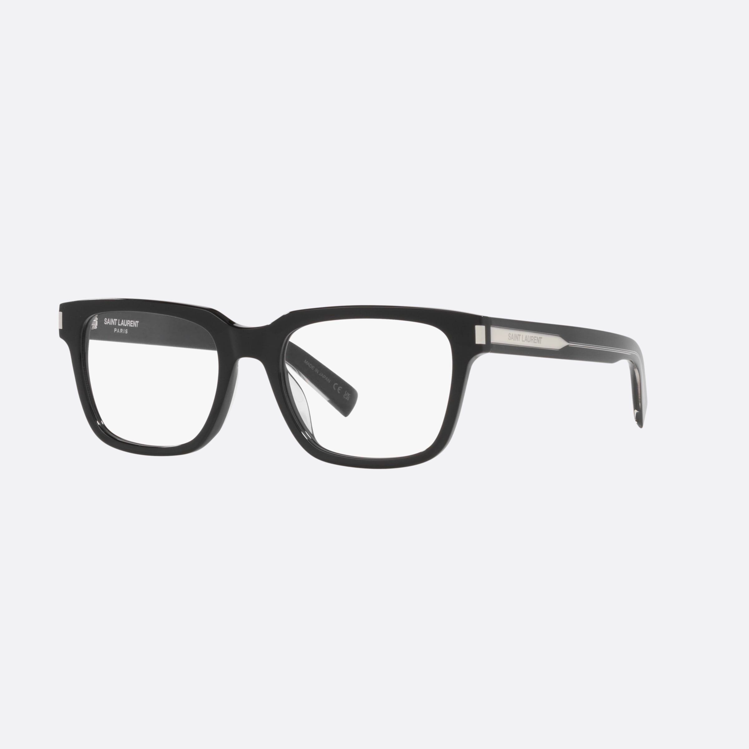 Saint 54mm Laurent Black Square Unisex Eyeglasses - Main View