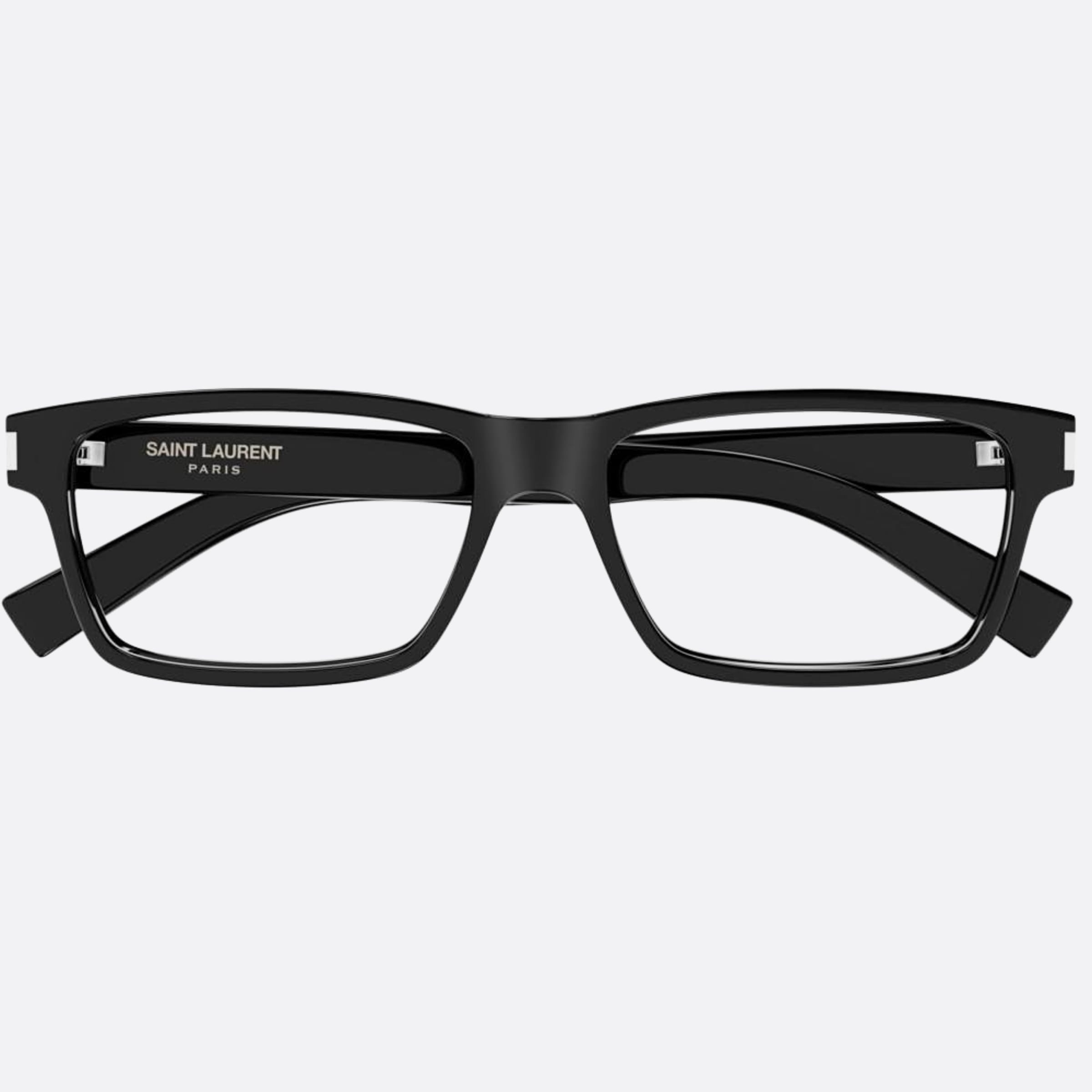 Saint 56mm Laurent Black Squared Men Eyeglasses - Main View