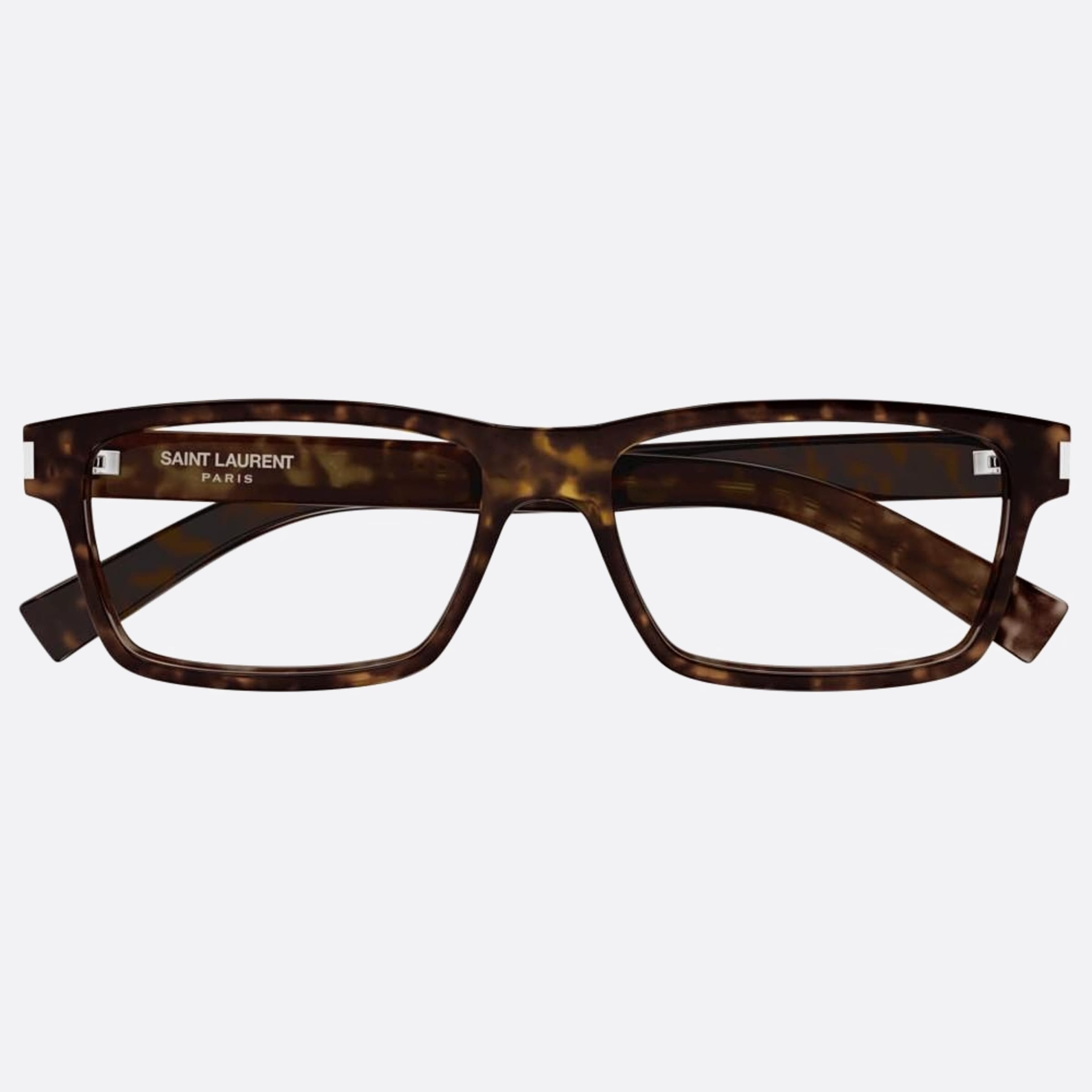 Saint 56mm Laurent Havana Squared Men Eyeglasses - Main View
