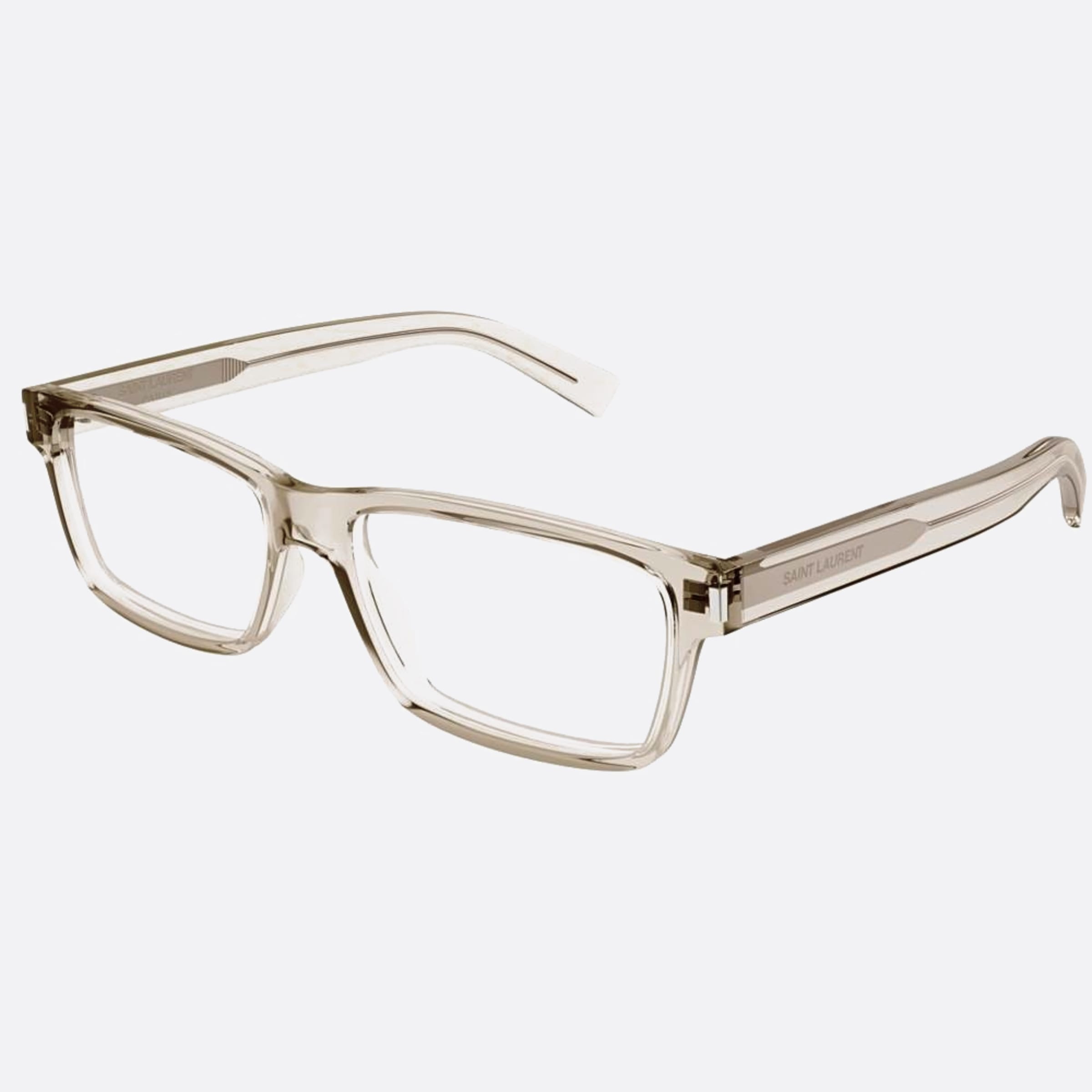 Saint 56mm Laurent Grey Squared Men Eyeglasses - Side View