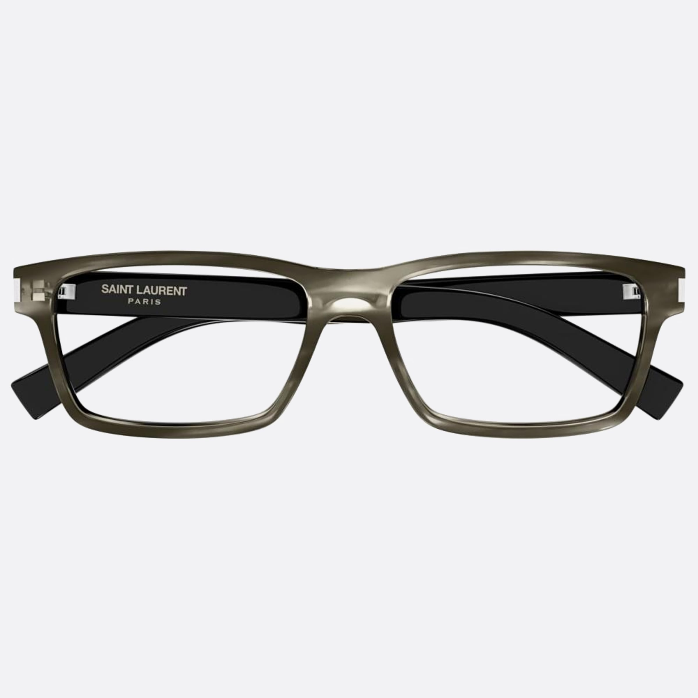Saint 56mm Laurent Havana Squared Men Eyeglasses - Main View