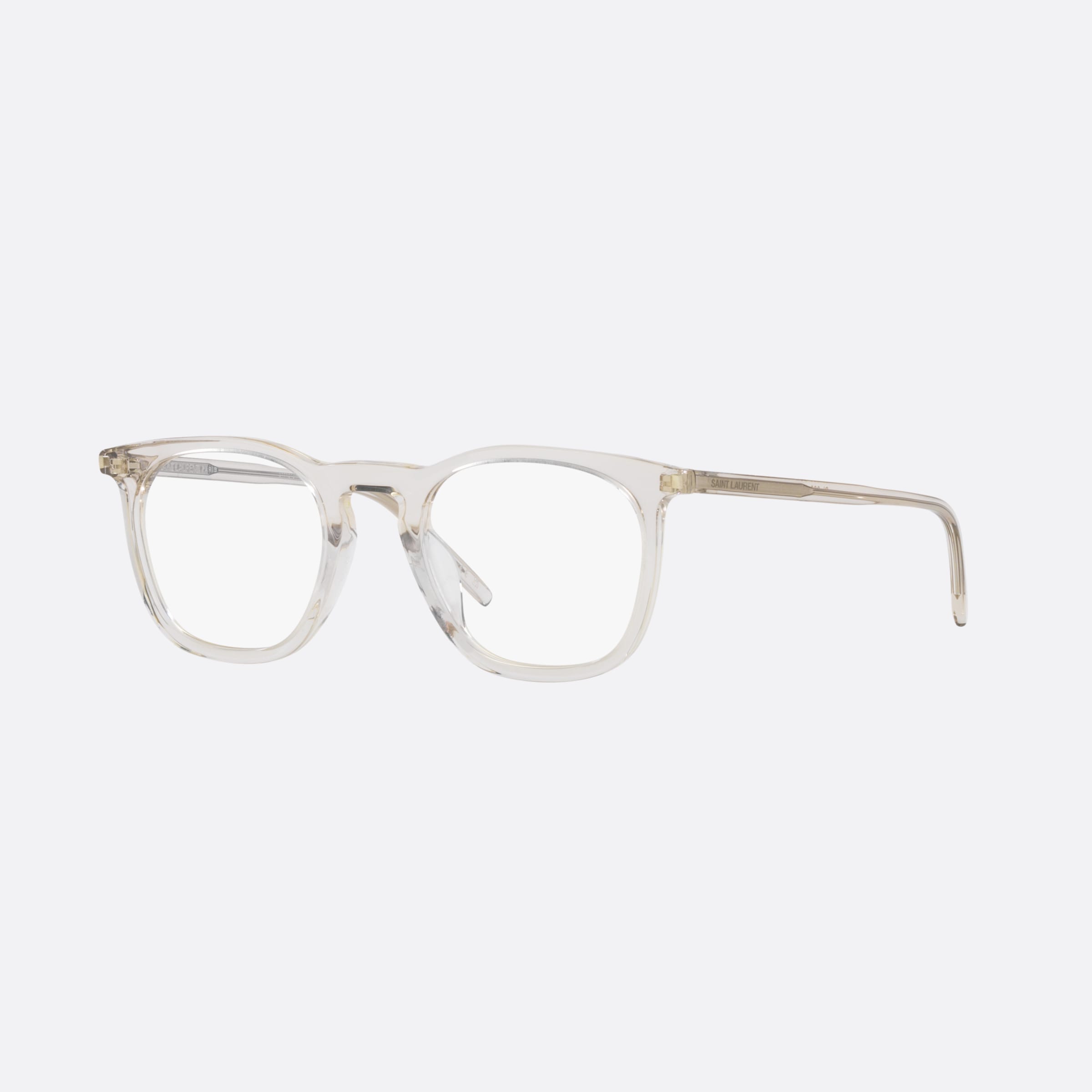 Saint 49mm Laurent Opt Brown Round Man Eyeglasses - Main View