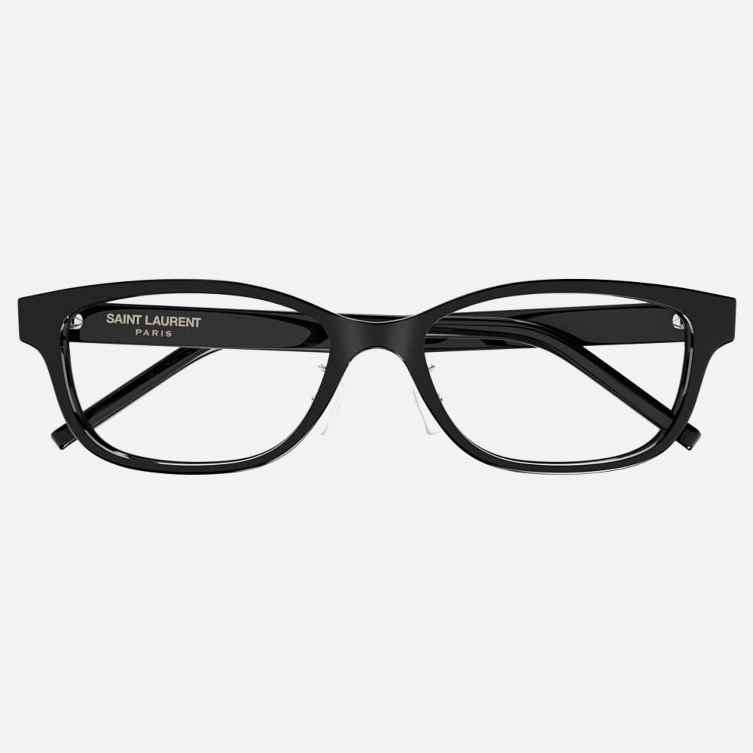 Saint 54mm Laurent Black Squared Unisex Eyeglasses - Main View