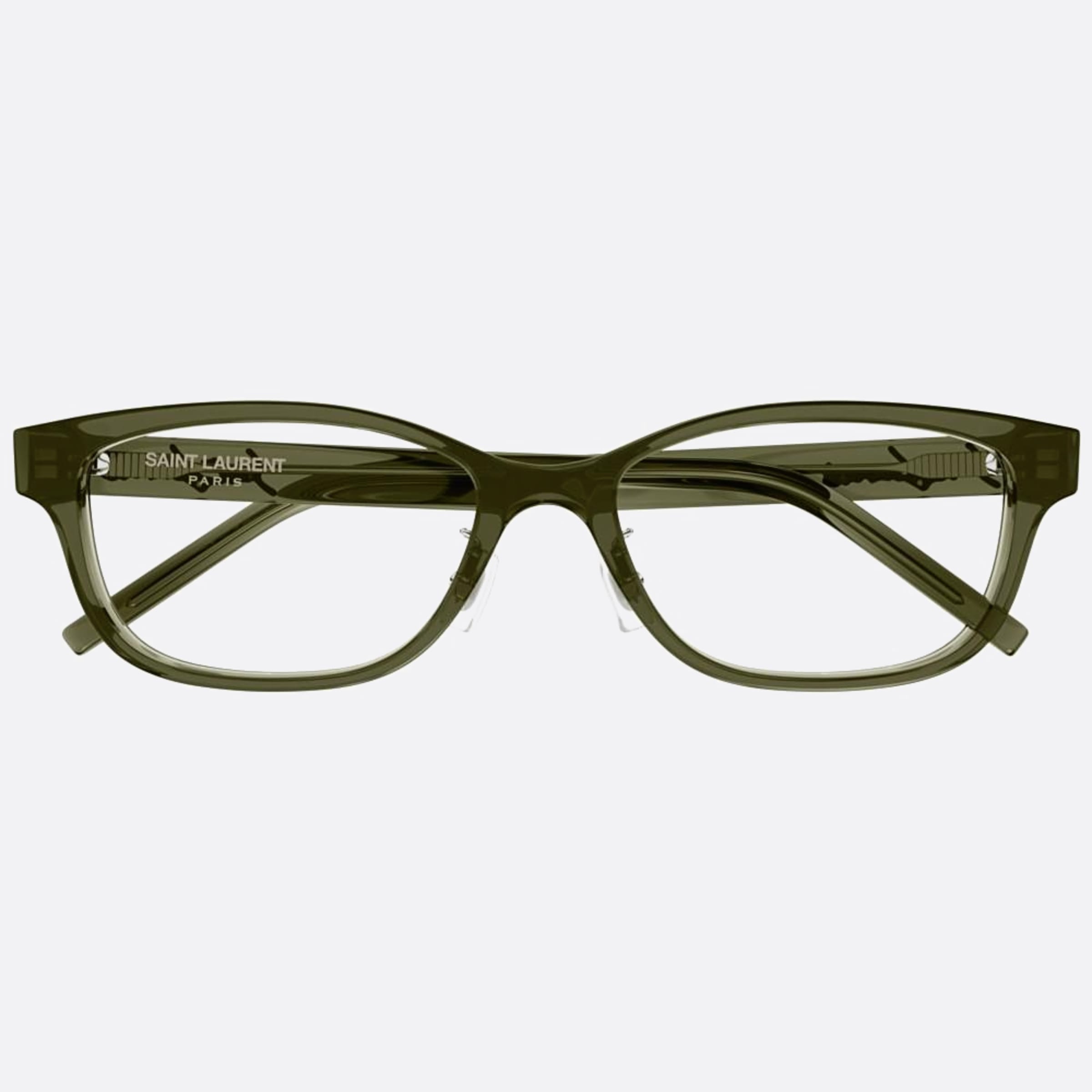Saint 54mm Laurent Green Squared Unisex Eyeglasses - Main View
