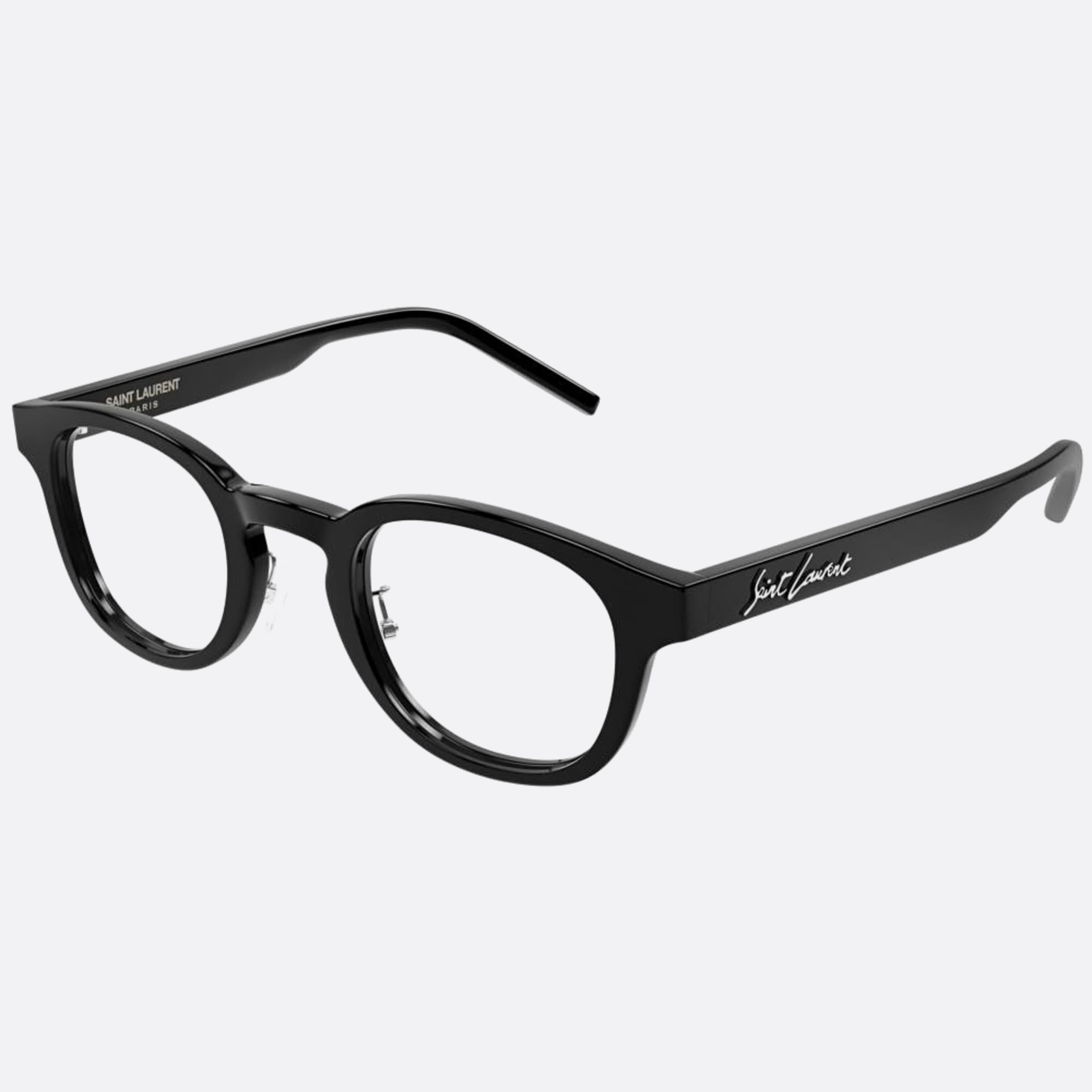 Saint 46mm Laurent Black Round Unisex Eyeglasses - Side View