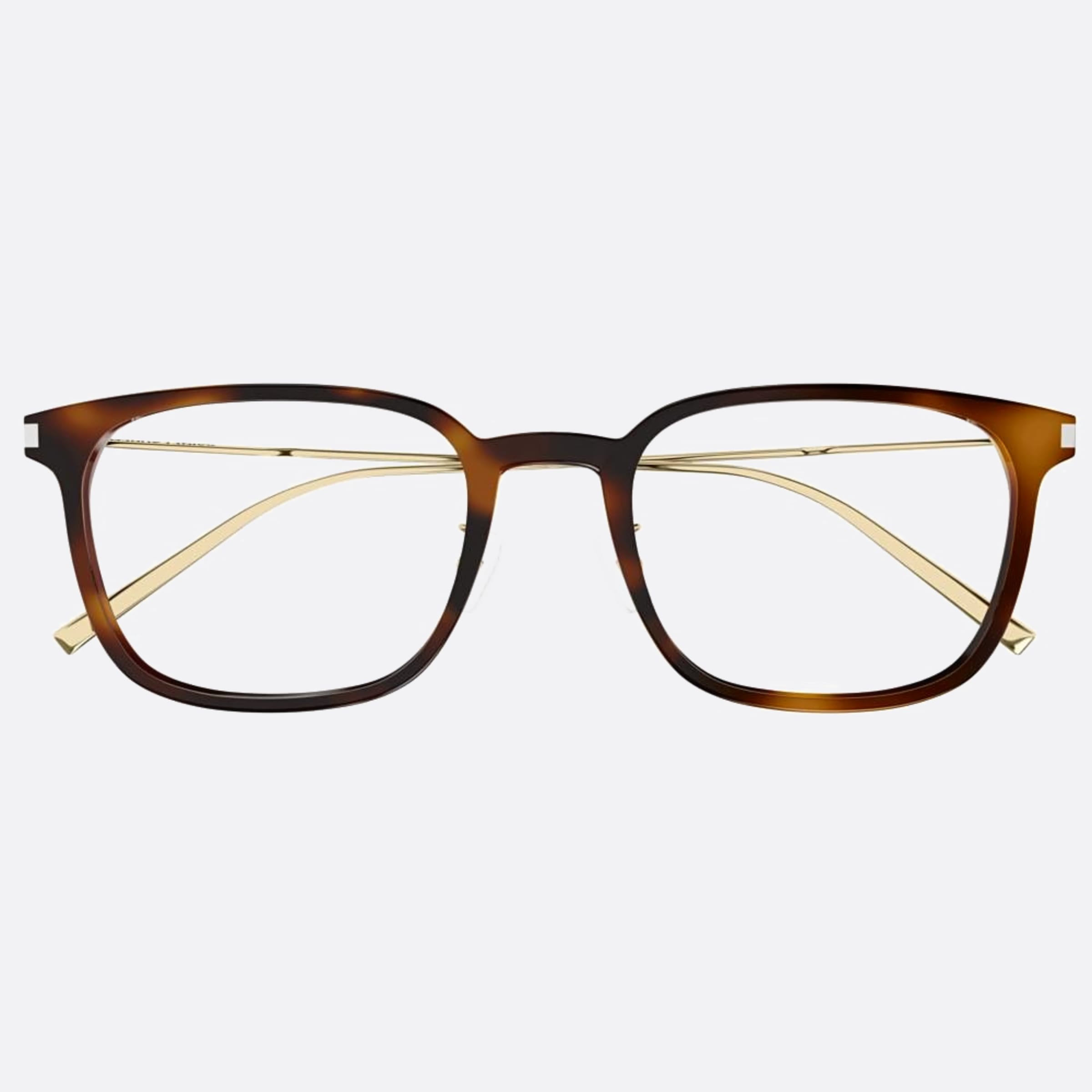 Saint 53mm Laurent Havana Squared Unisex Eyeglasses - Main View