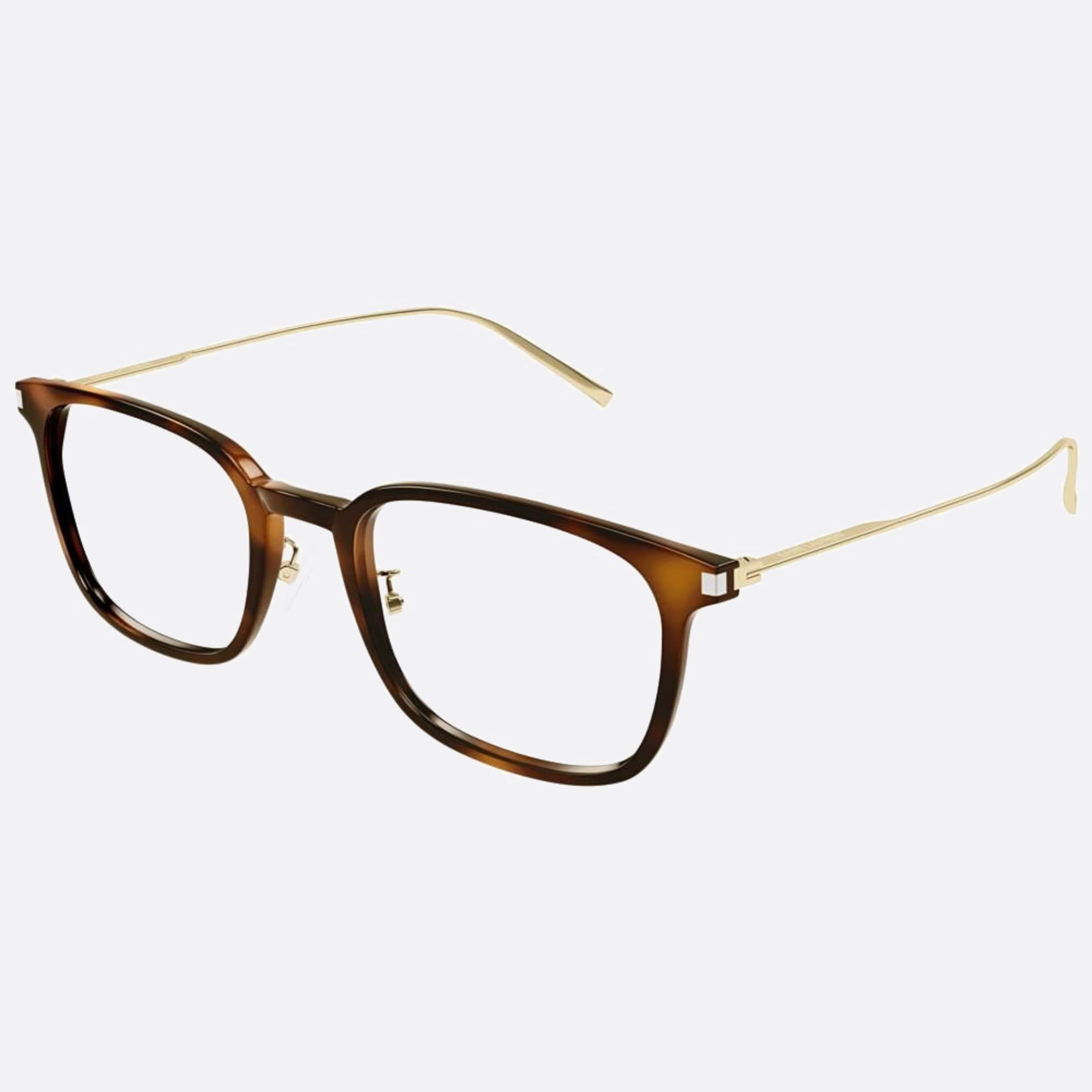 Saint 53mm Laurent Havana Squared Unisex Eyeglasses - Side View