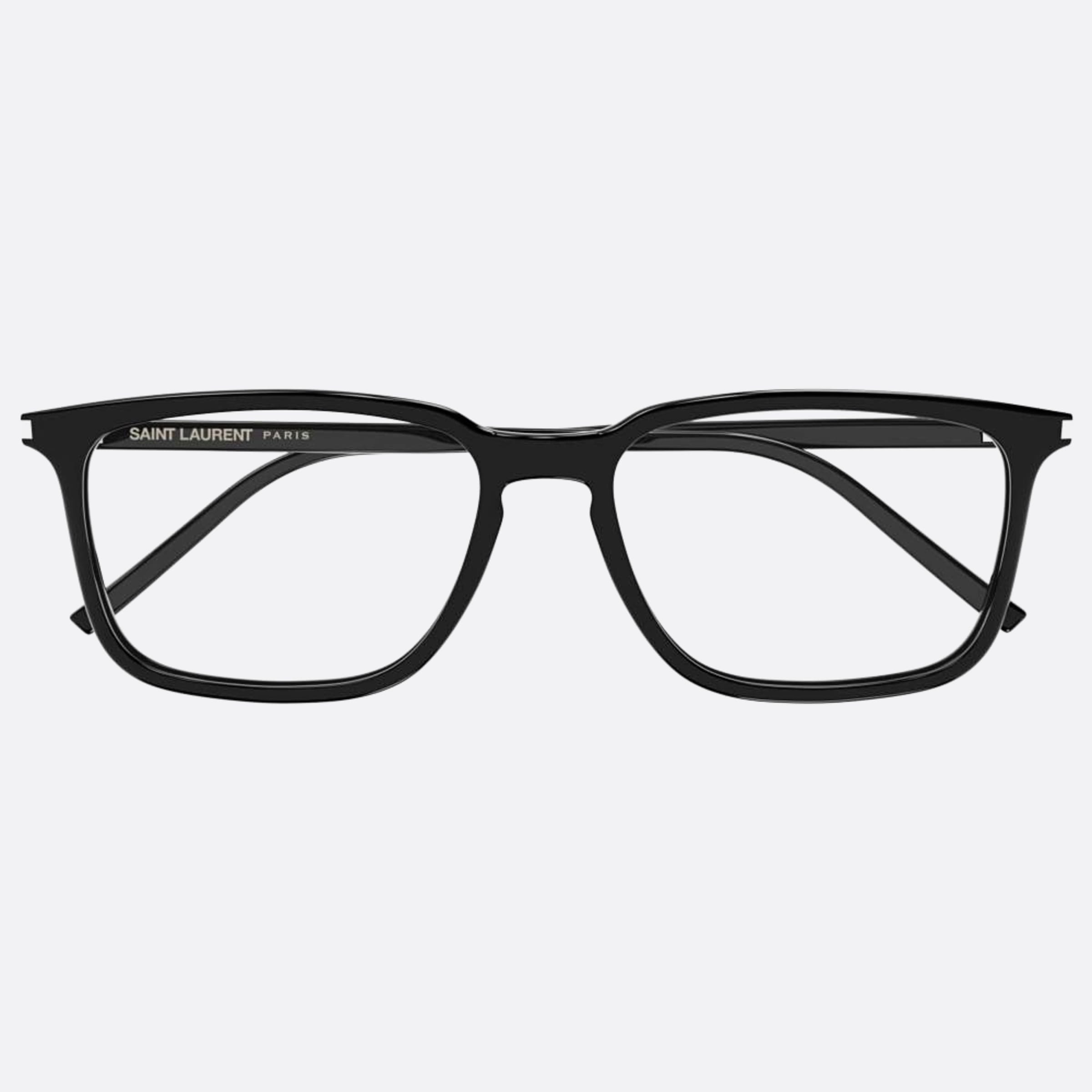 Saint 55mm Laurent Black Squared Unisex Eyeglasses - Main View