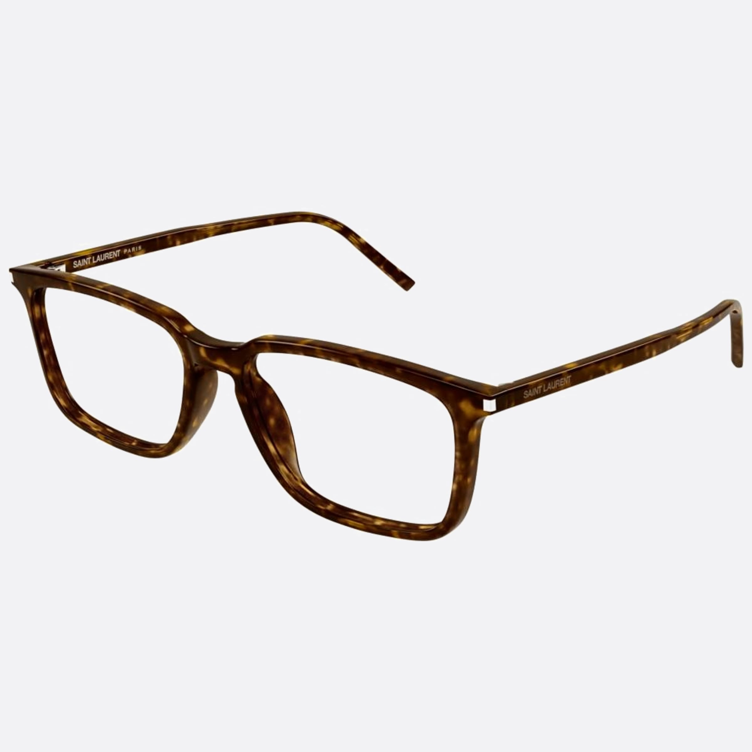 Saint 55mm Laurent Havana Squared Unisex Eyeglasses - Side View