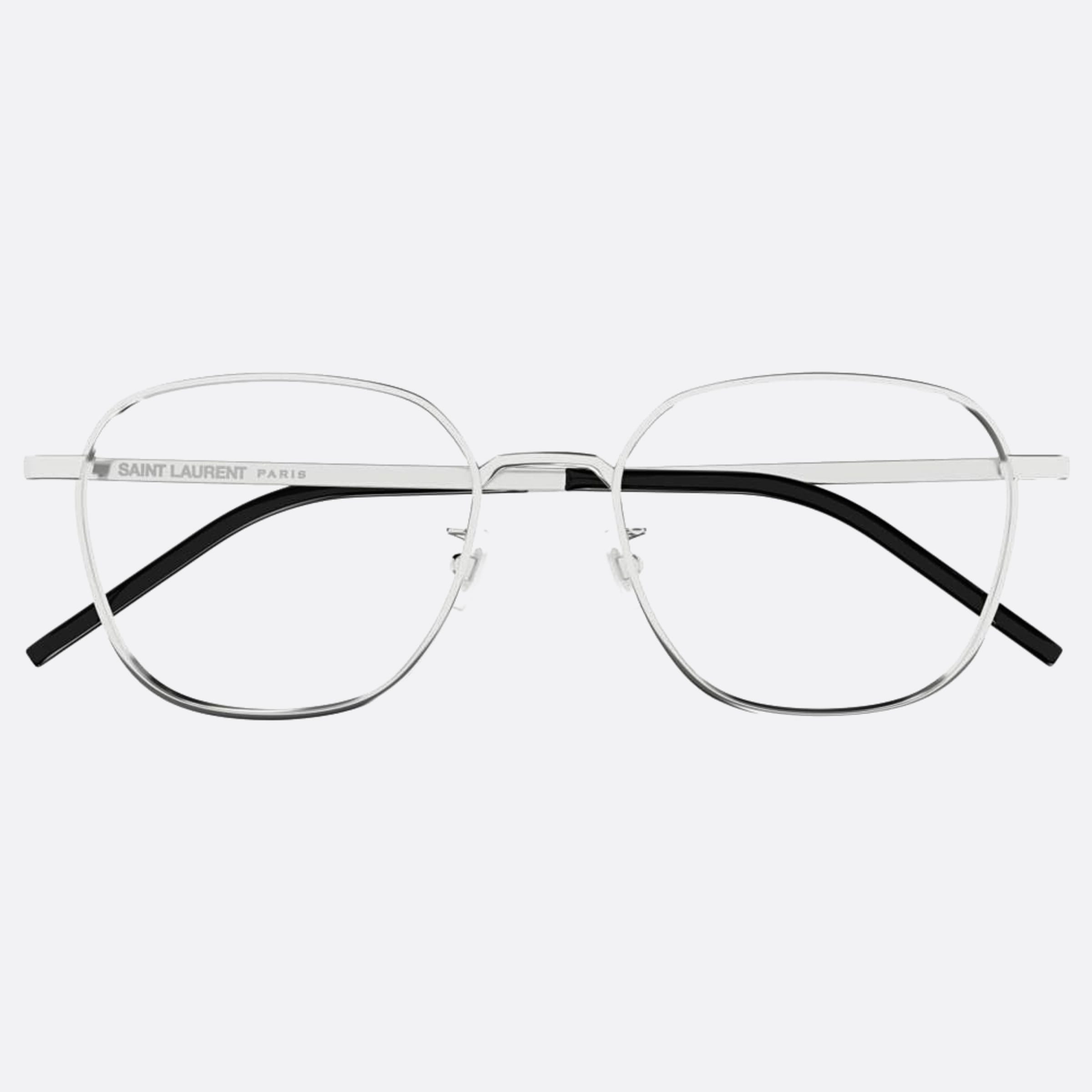 Saint 53mm Laurent Silver Round Woman Eyeglasses - Main View