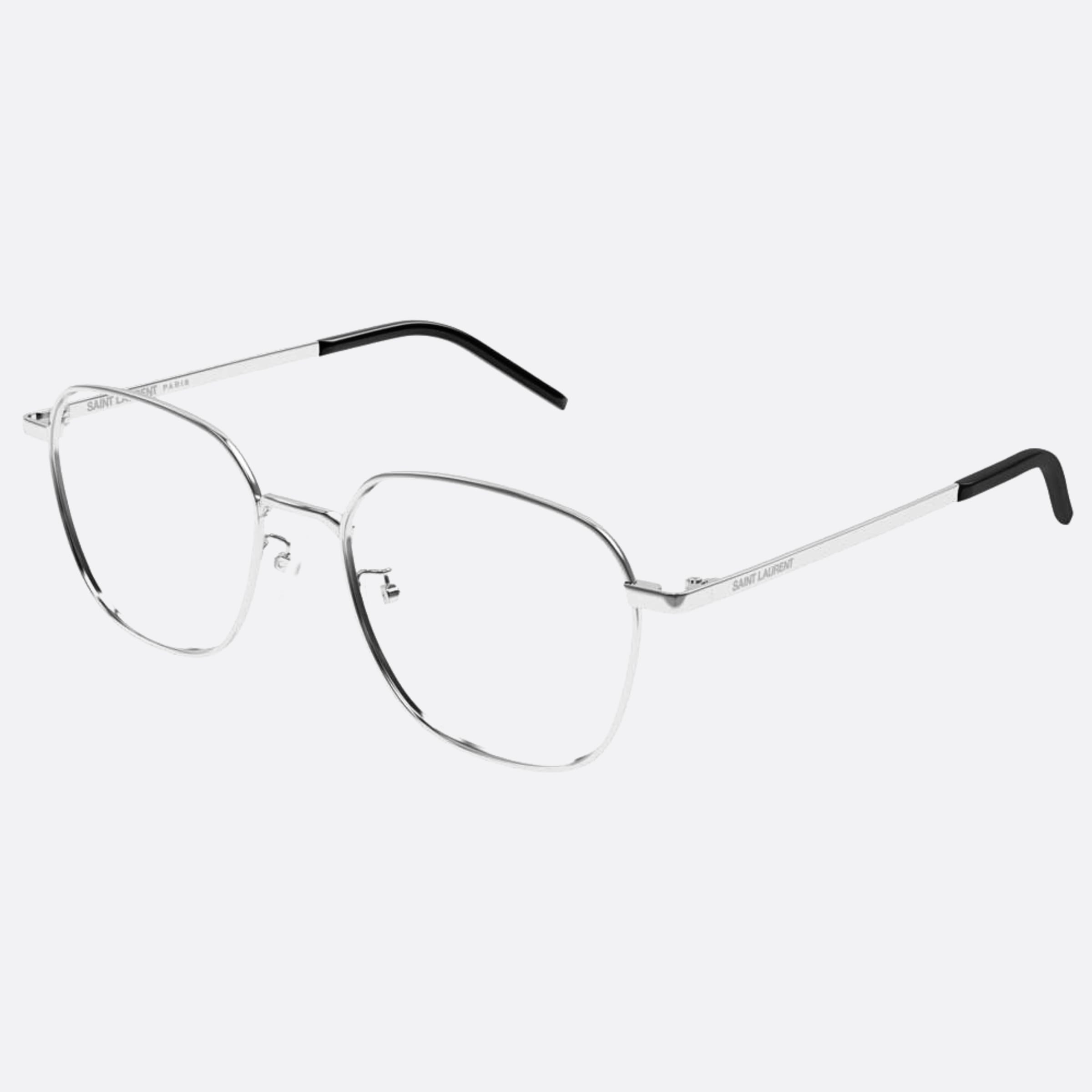 Saint 53mm Laurent Silver Round Woman Eyeglasses - Side View