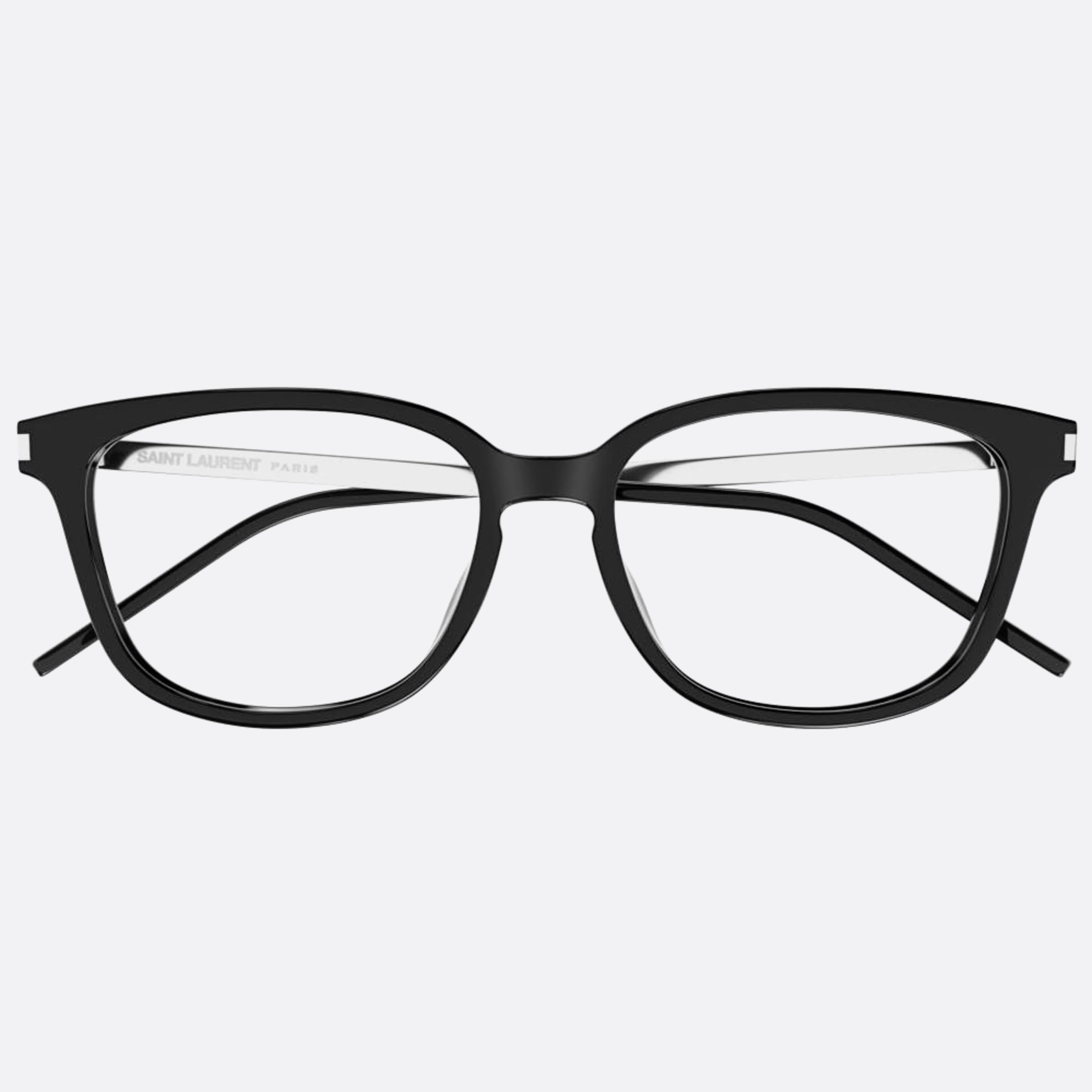 Saint 54mm Laurent Black Squared Unisex Eyeglasses - Main View