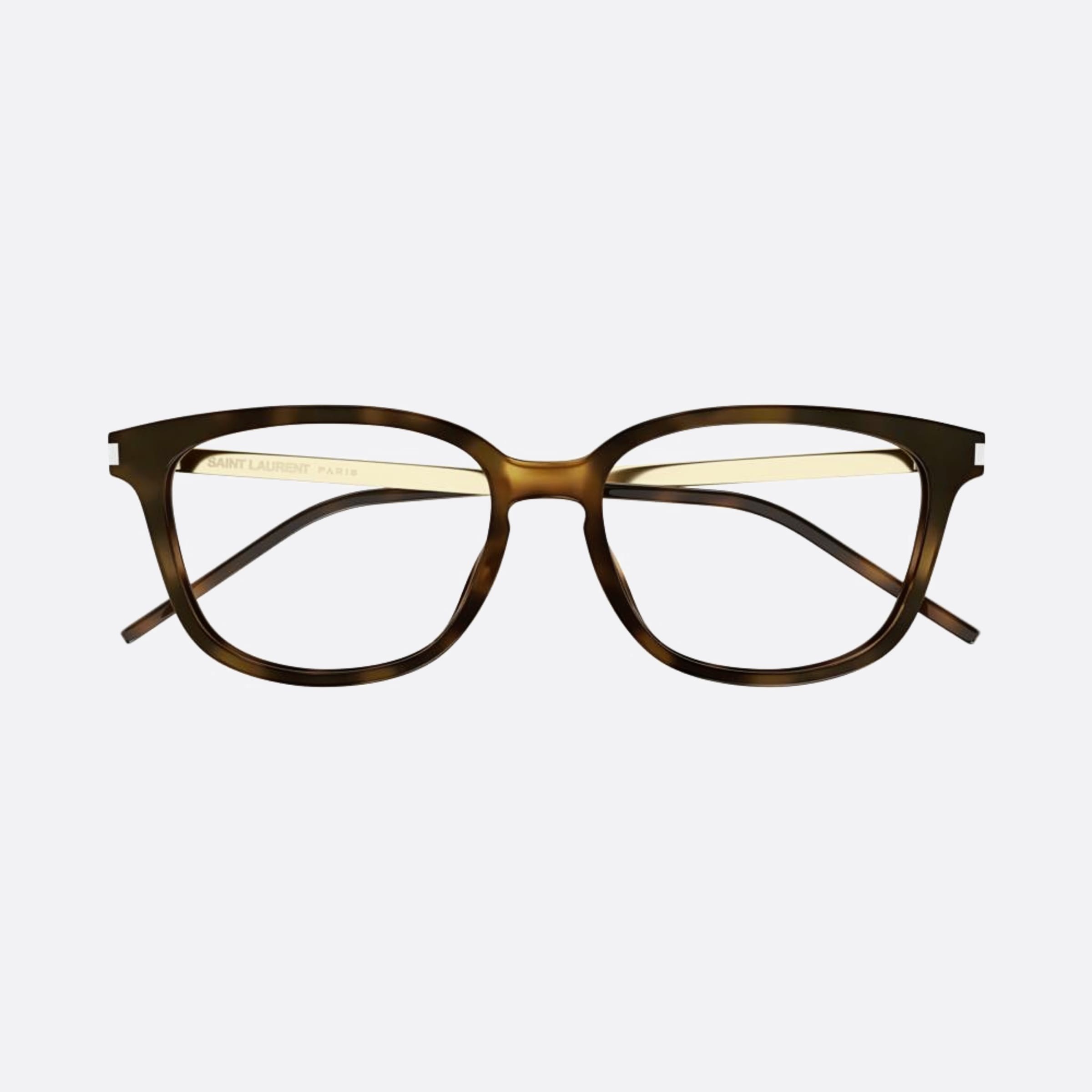 Saint 54mm Laurent Havana Squared Unisex Eyeglasses - Main View