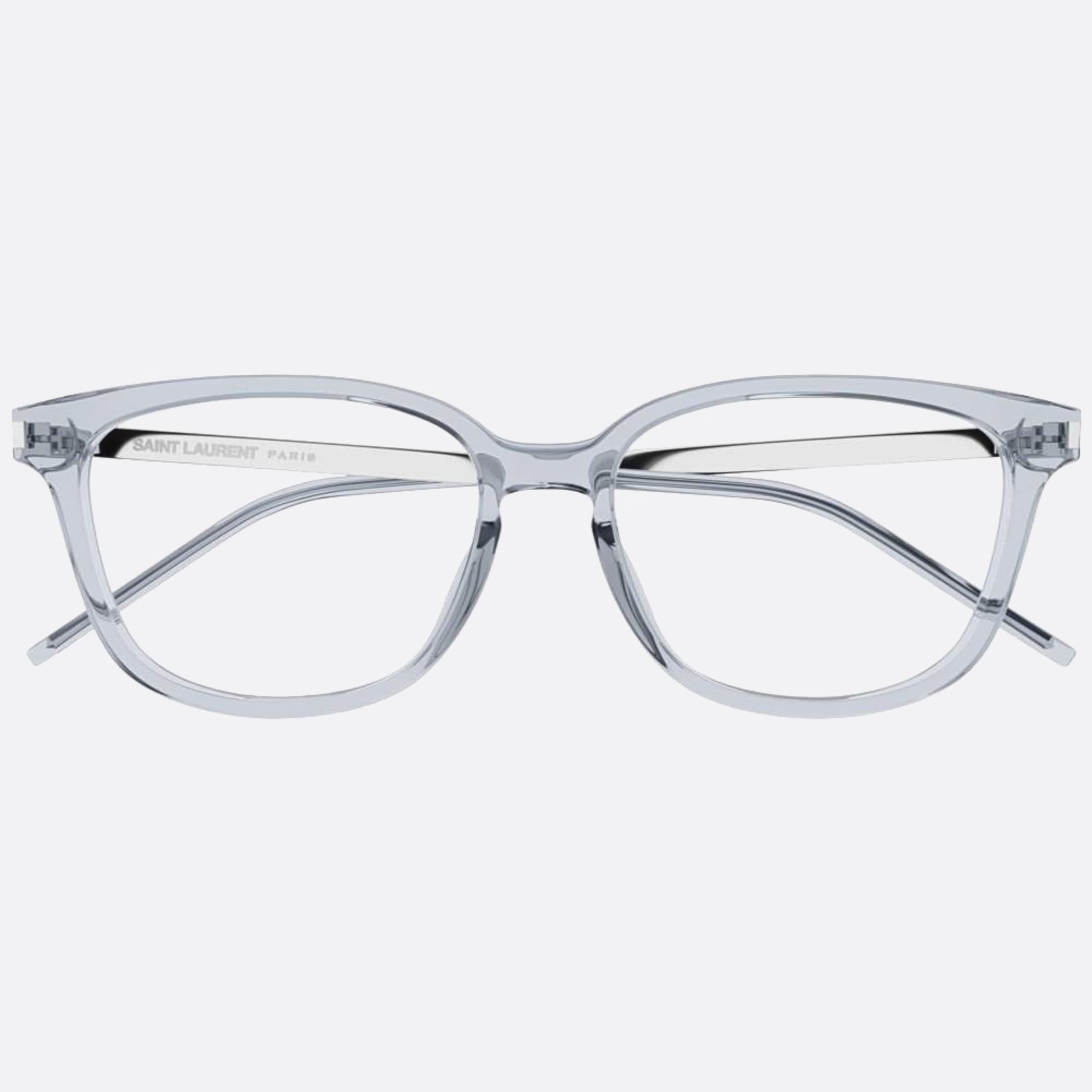 Saint 54mm Laurent Grey Squared Unisex Eyeglasses - Main View