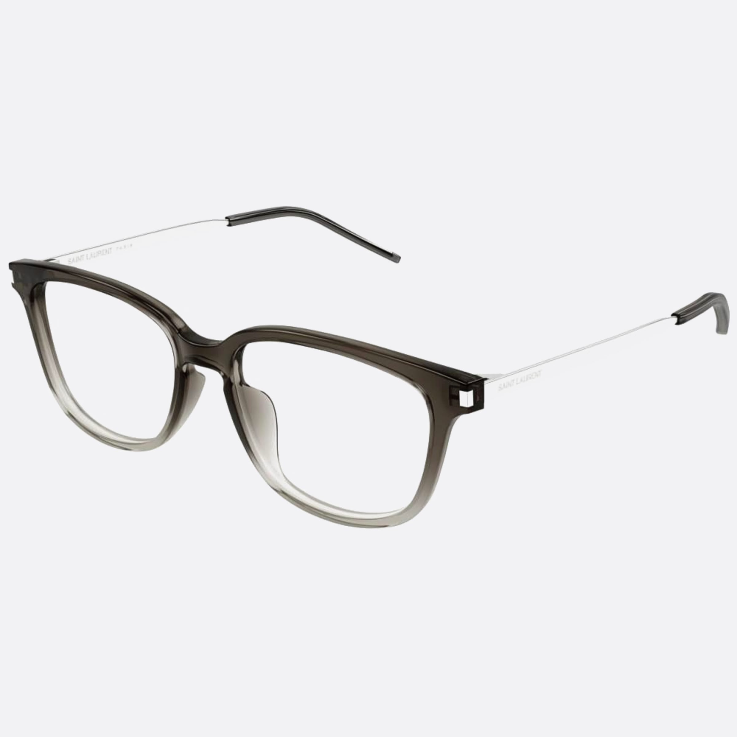 Saint 54mm Laurent Grey Squared Unisex Eyeglasses - Side View