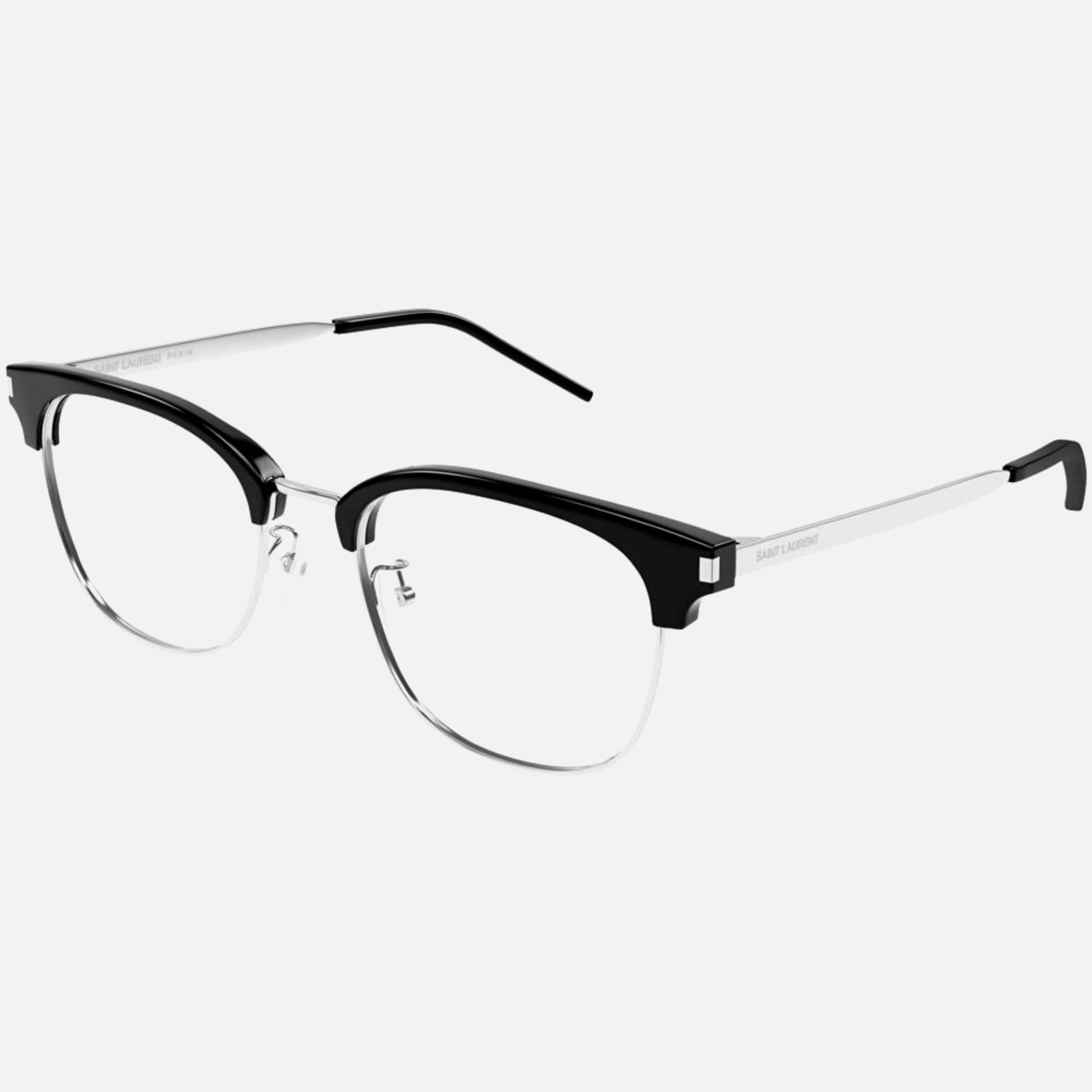 Saint 54mm Laurent Black Squared Unisex Eyeglasses - Side View