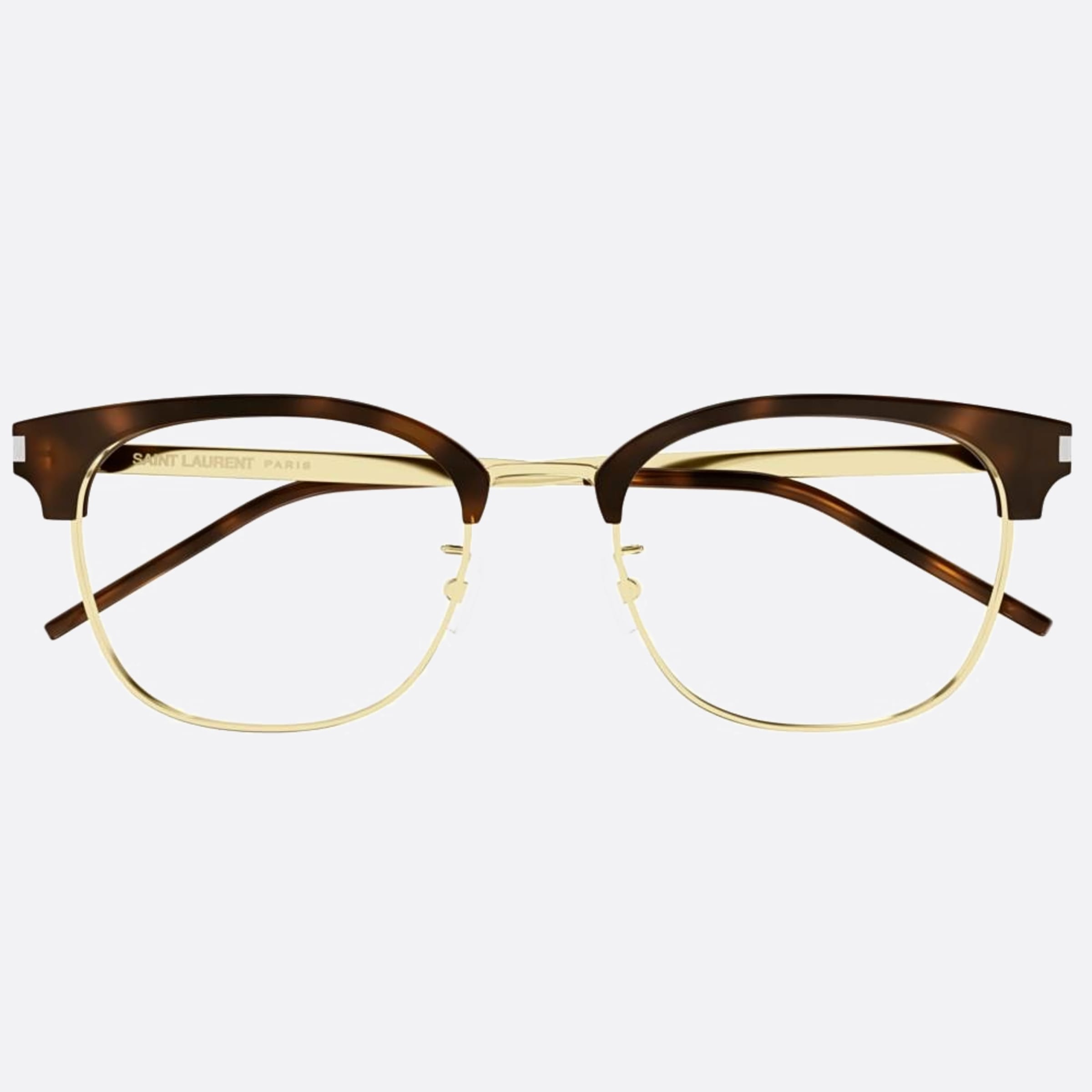 Saint 54mm Laurent Havana Squared Unisex Eyeglasses - Main View