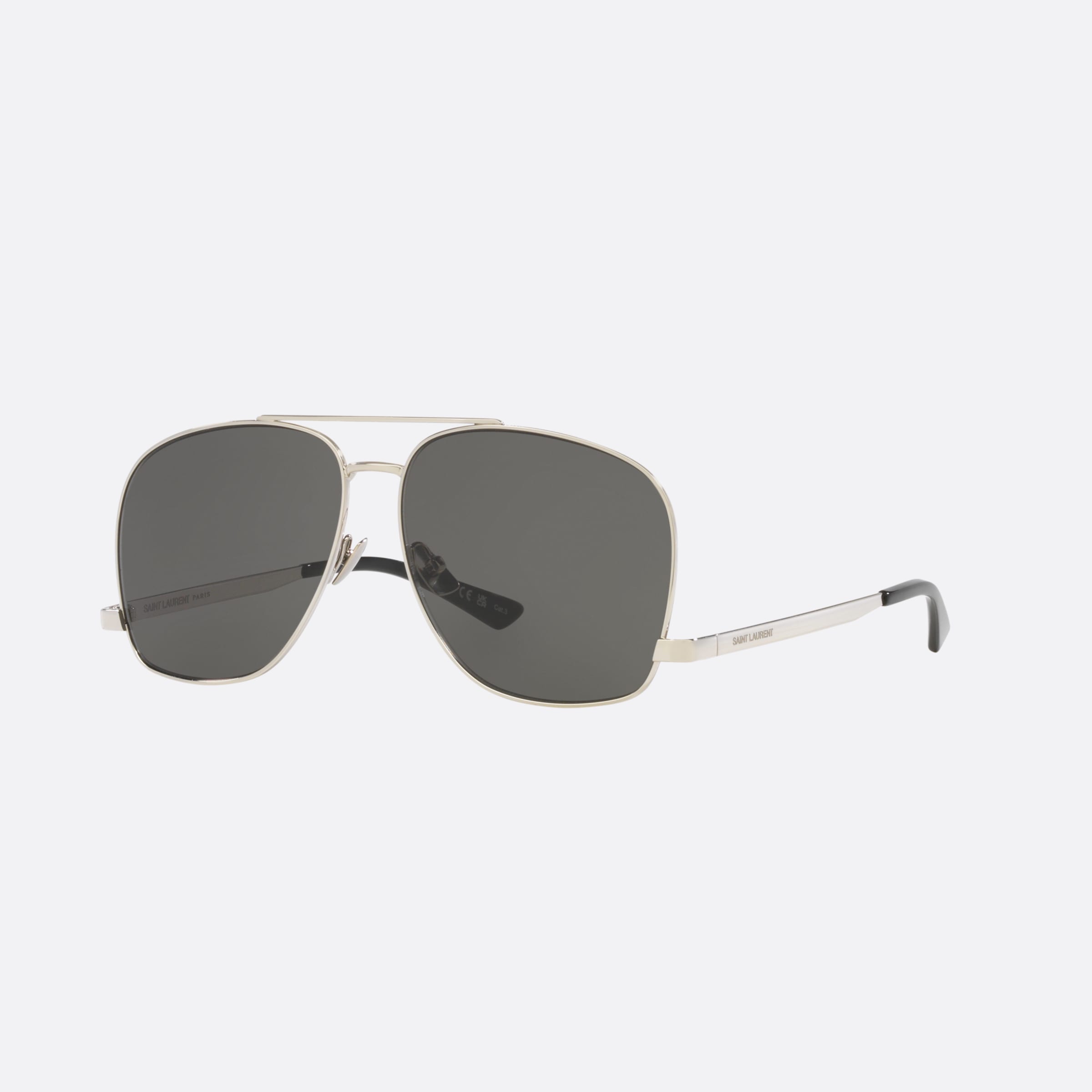 Saint 59mm Laurent Leon Silver Pilot Woman Sunglasses - Main View